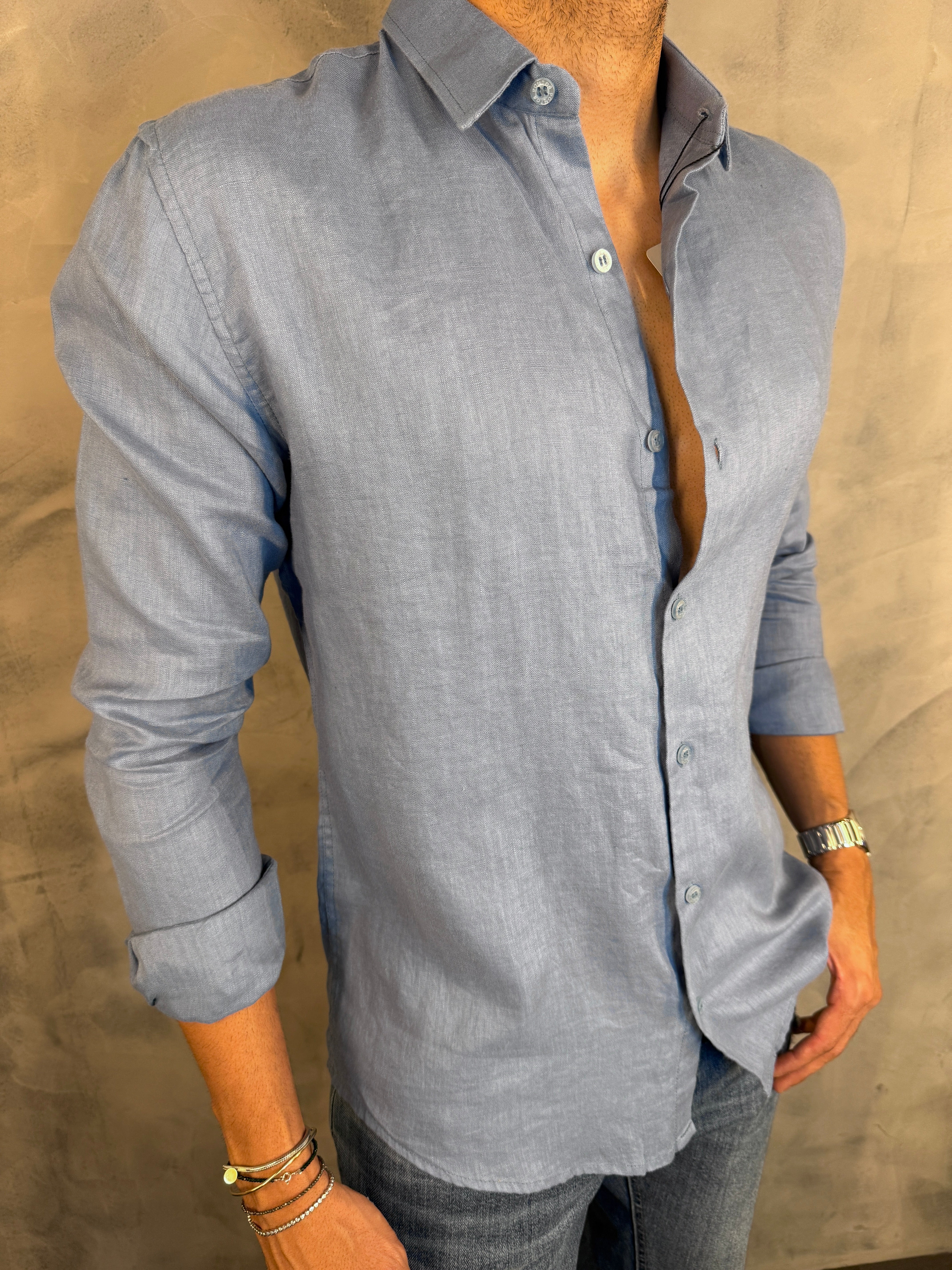 CAMISA M/L OASIS PURO LINHO PONTO H
