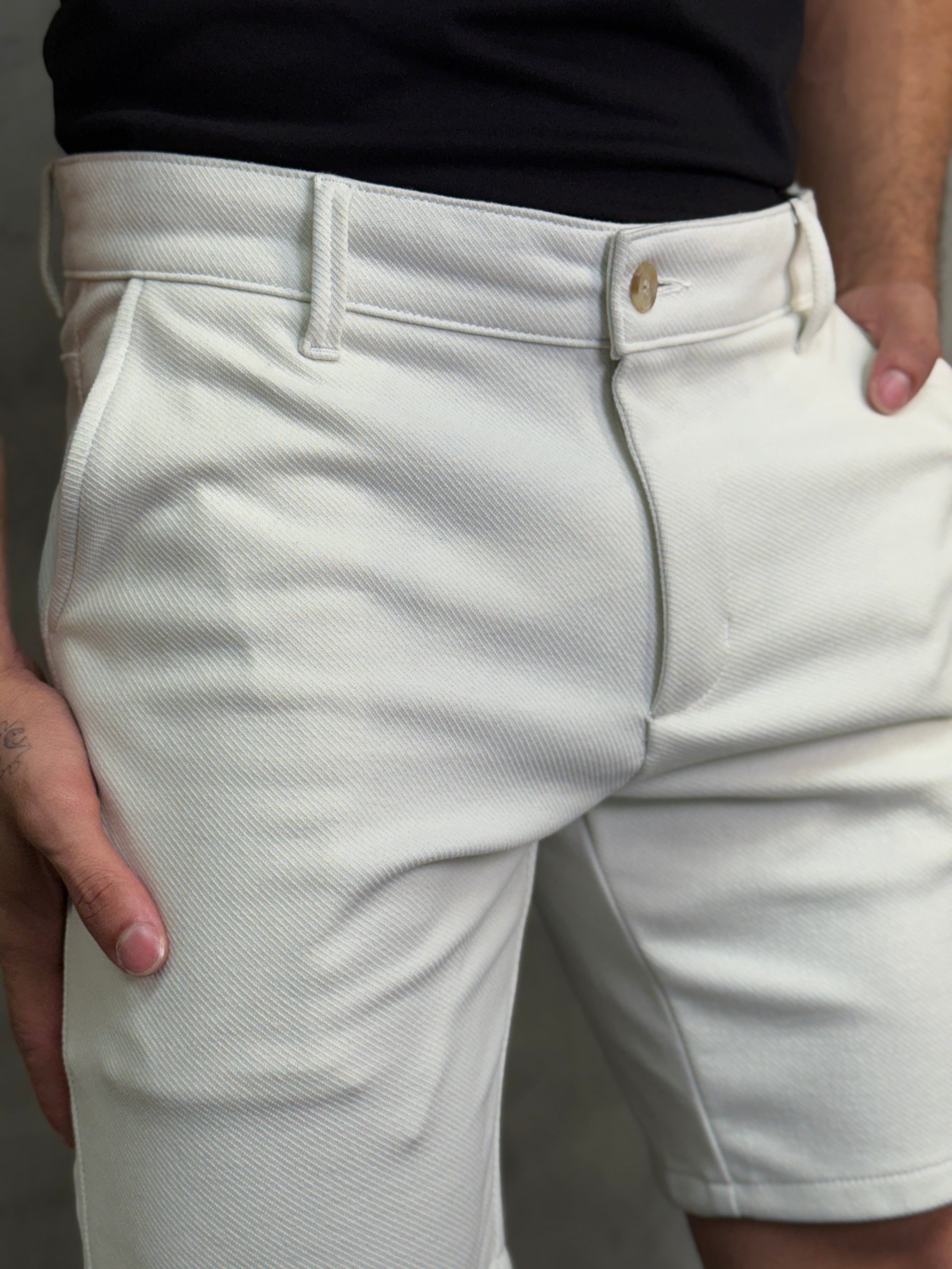 BERMUDA MALHA FLEECE TWILL SPORT KINGEJOE OFF WHITE