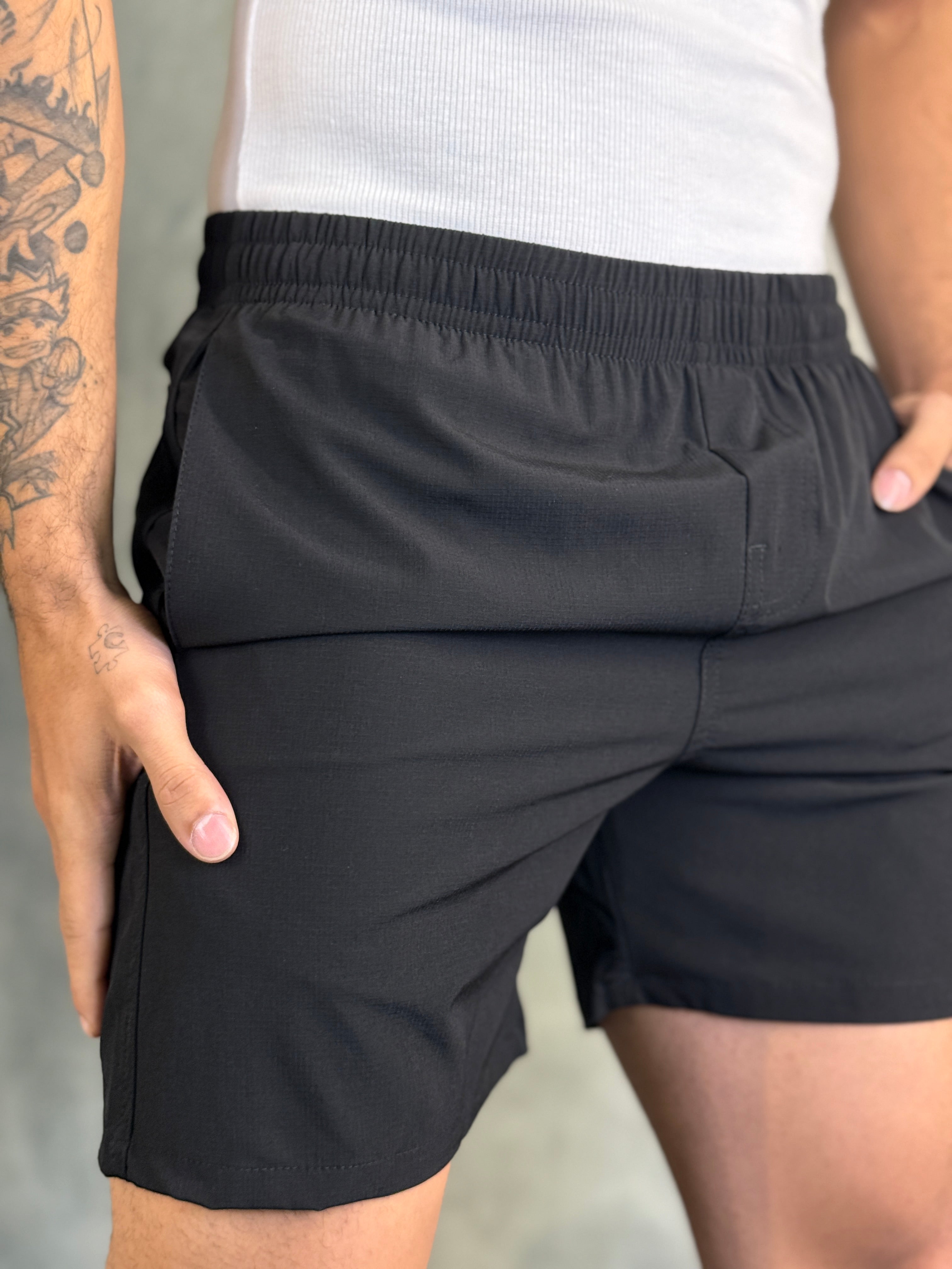 SHORT NYLON FLEX RIPSTOP KINGEJOE PRETO