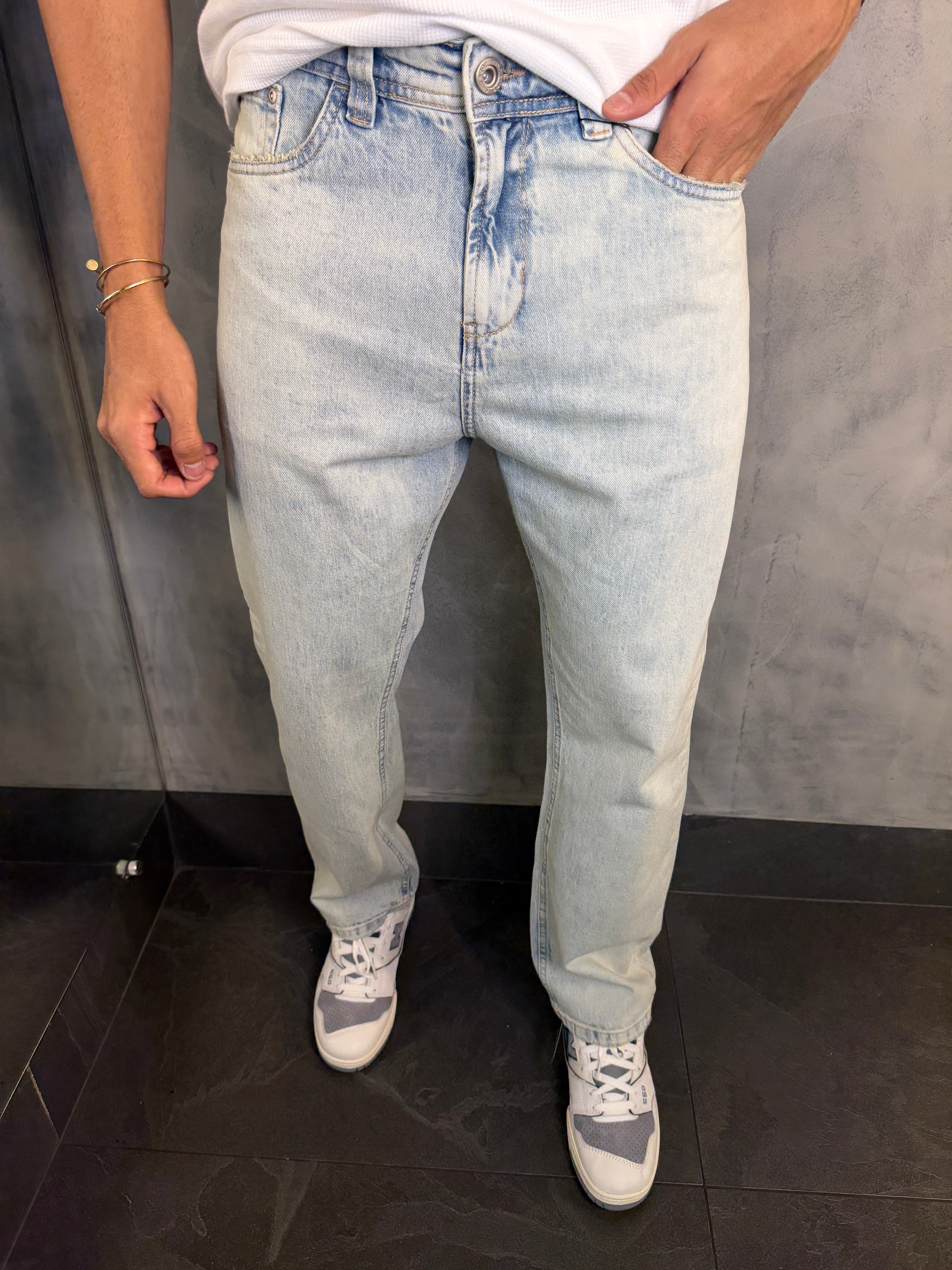 CALÇA JEANS PREMIUM VINTAGE KINGEJOE CLEAR BLUE