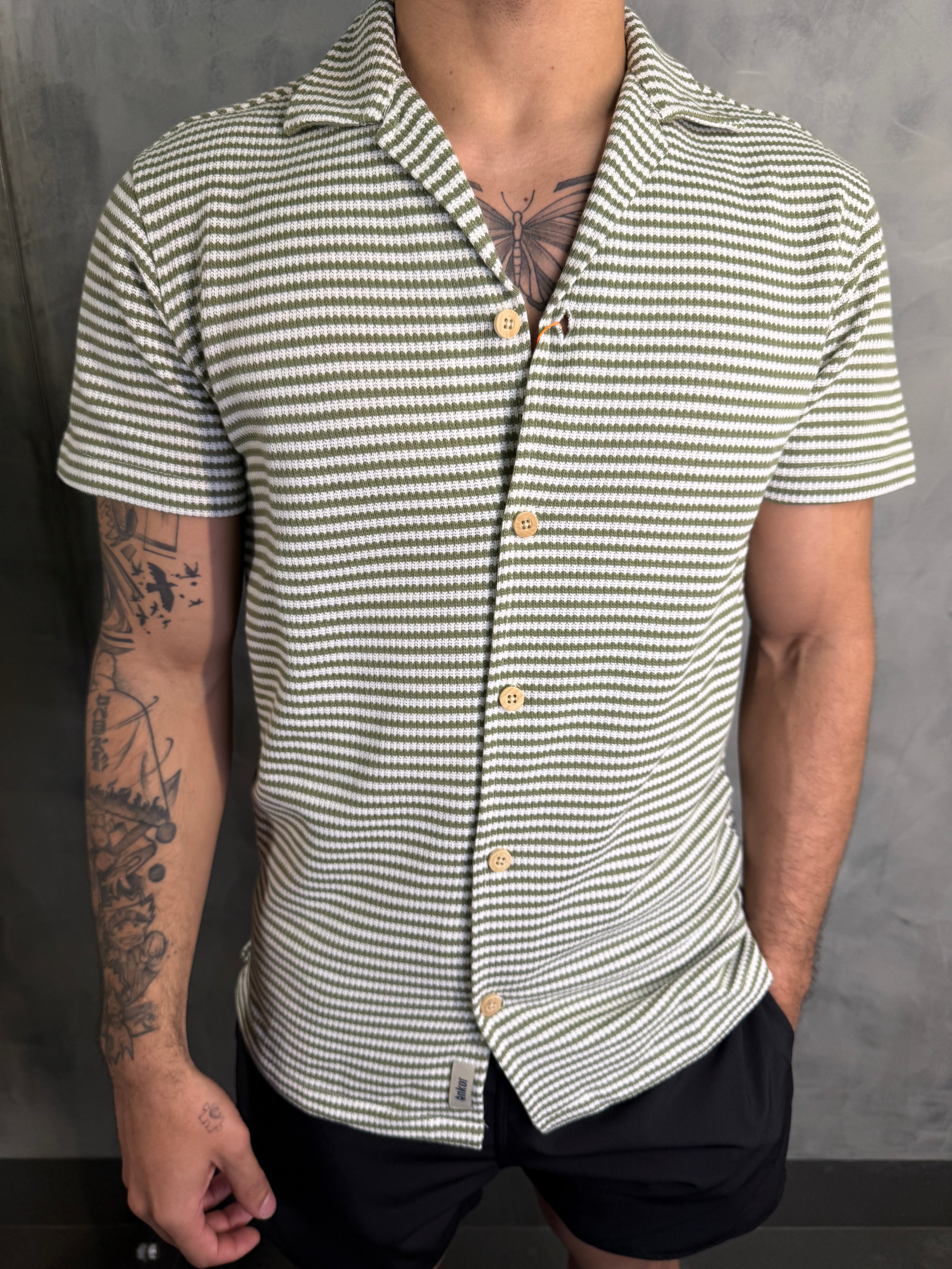 CAMISA M/C LISTRADA ANKOR