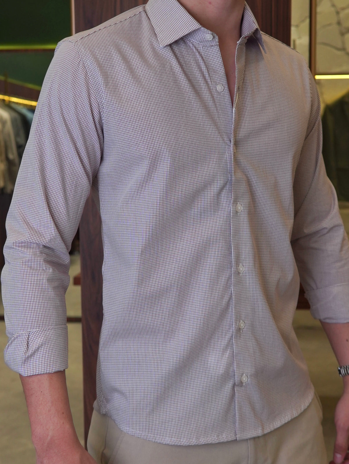 CAMISA M/L ALGODÃO EGÍPCIO ARMIATHO XADREZ VINHO