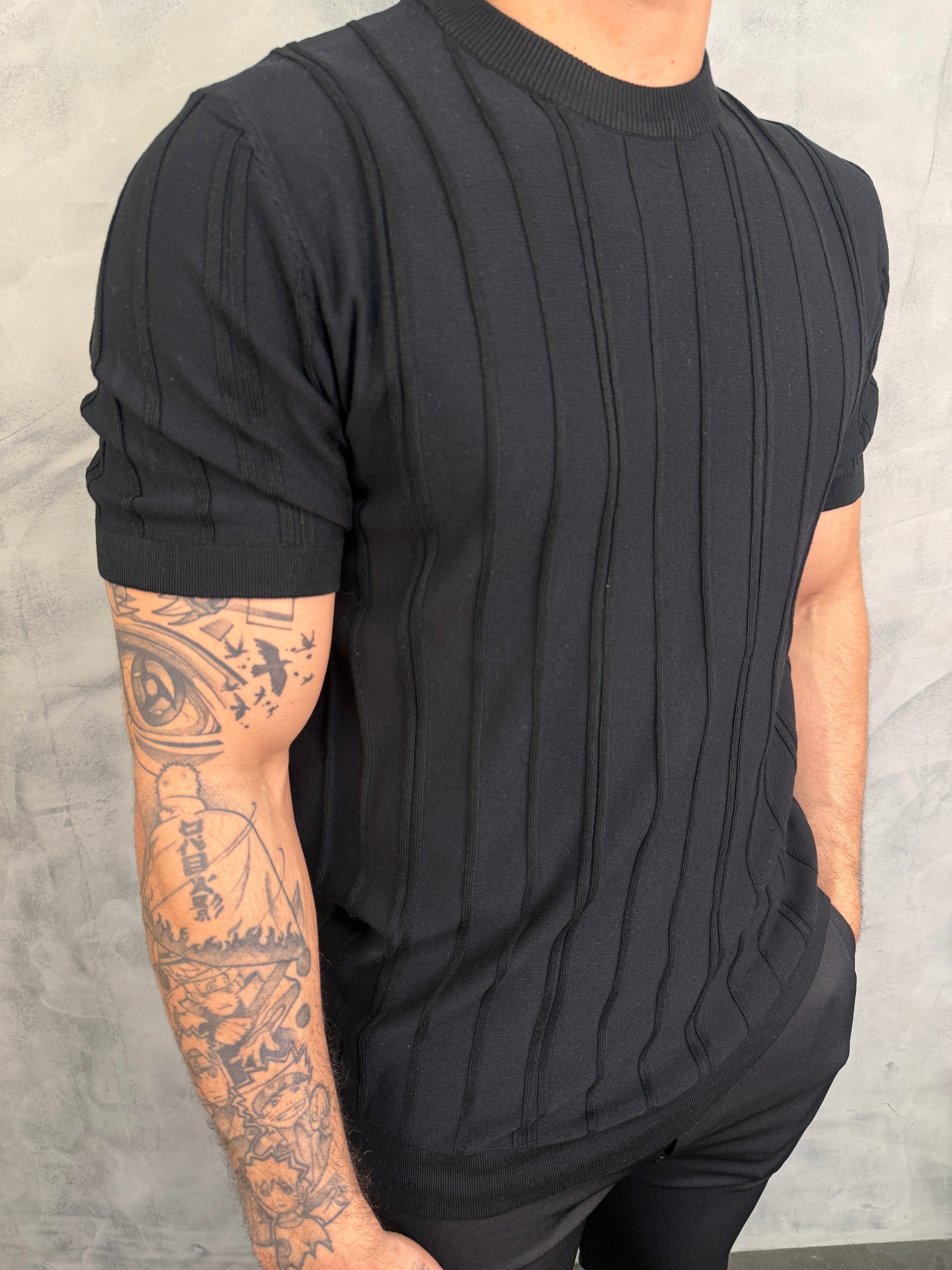 CAMISETA TRICOT TEXTURA CANELADA PONTO H