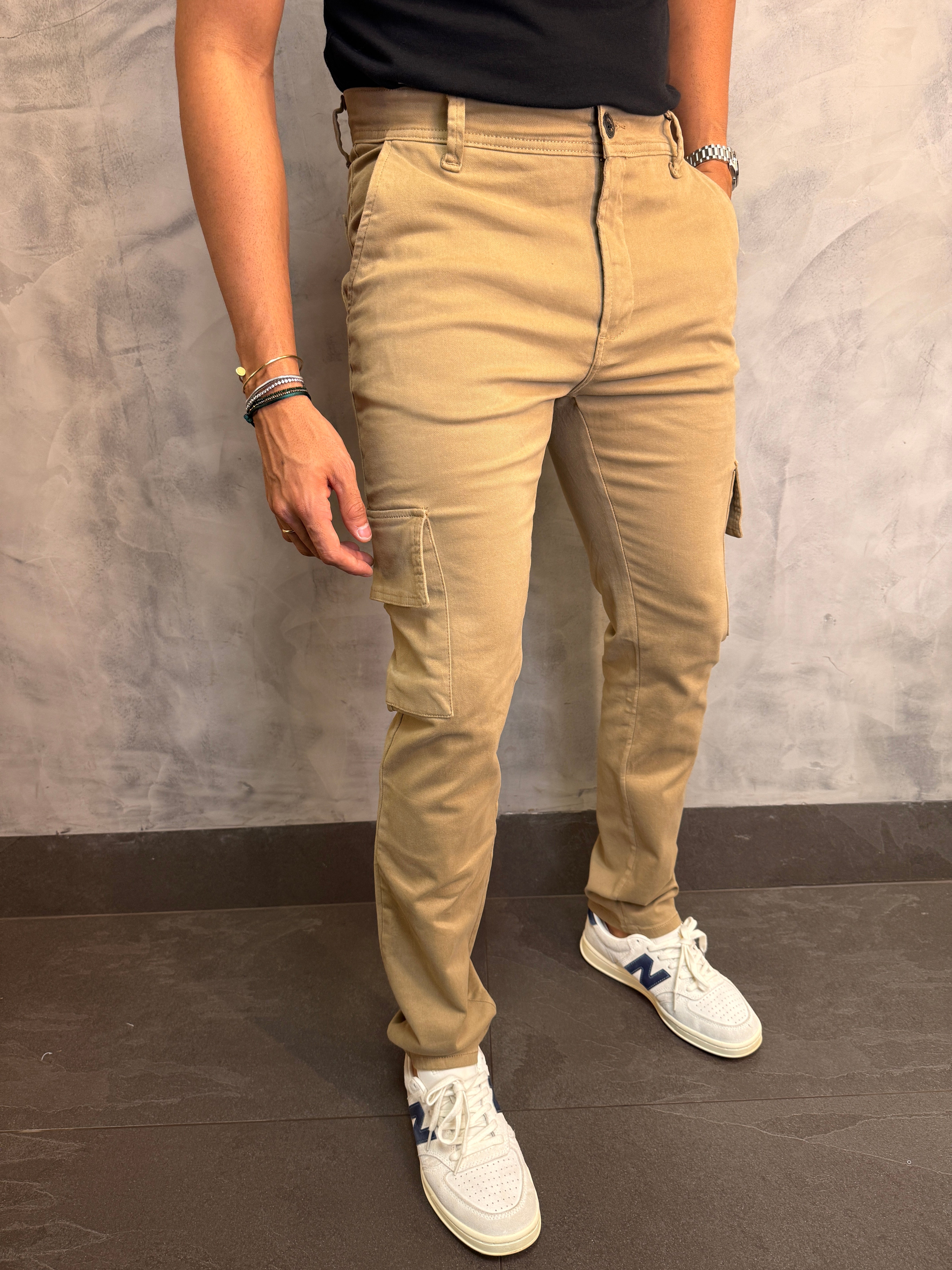 CALÇA SLIM CARGO DLZ CEVADA