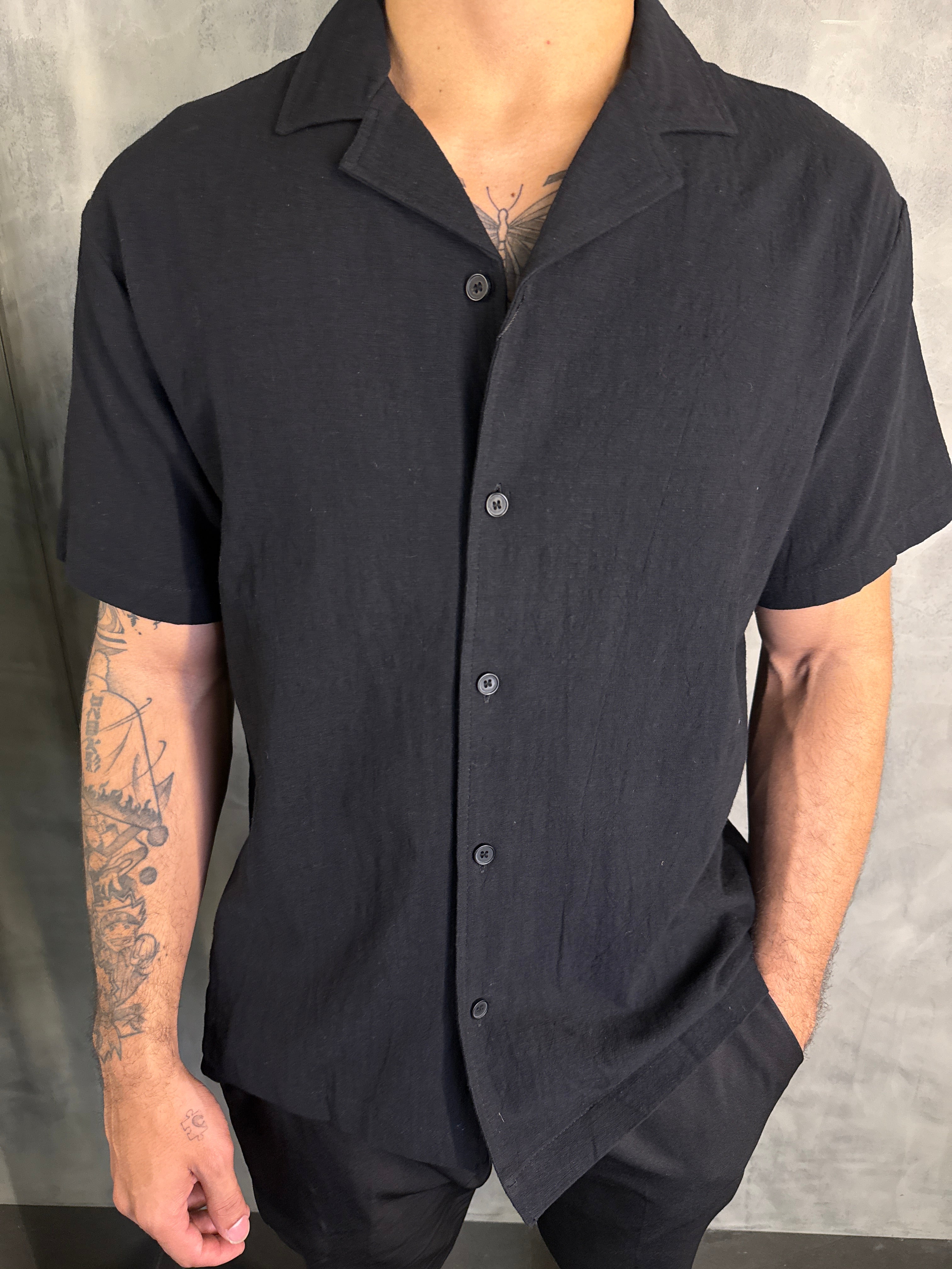 CAMISA M/C GOLA CUBANA PONTO H