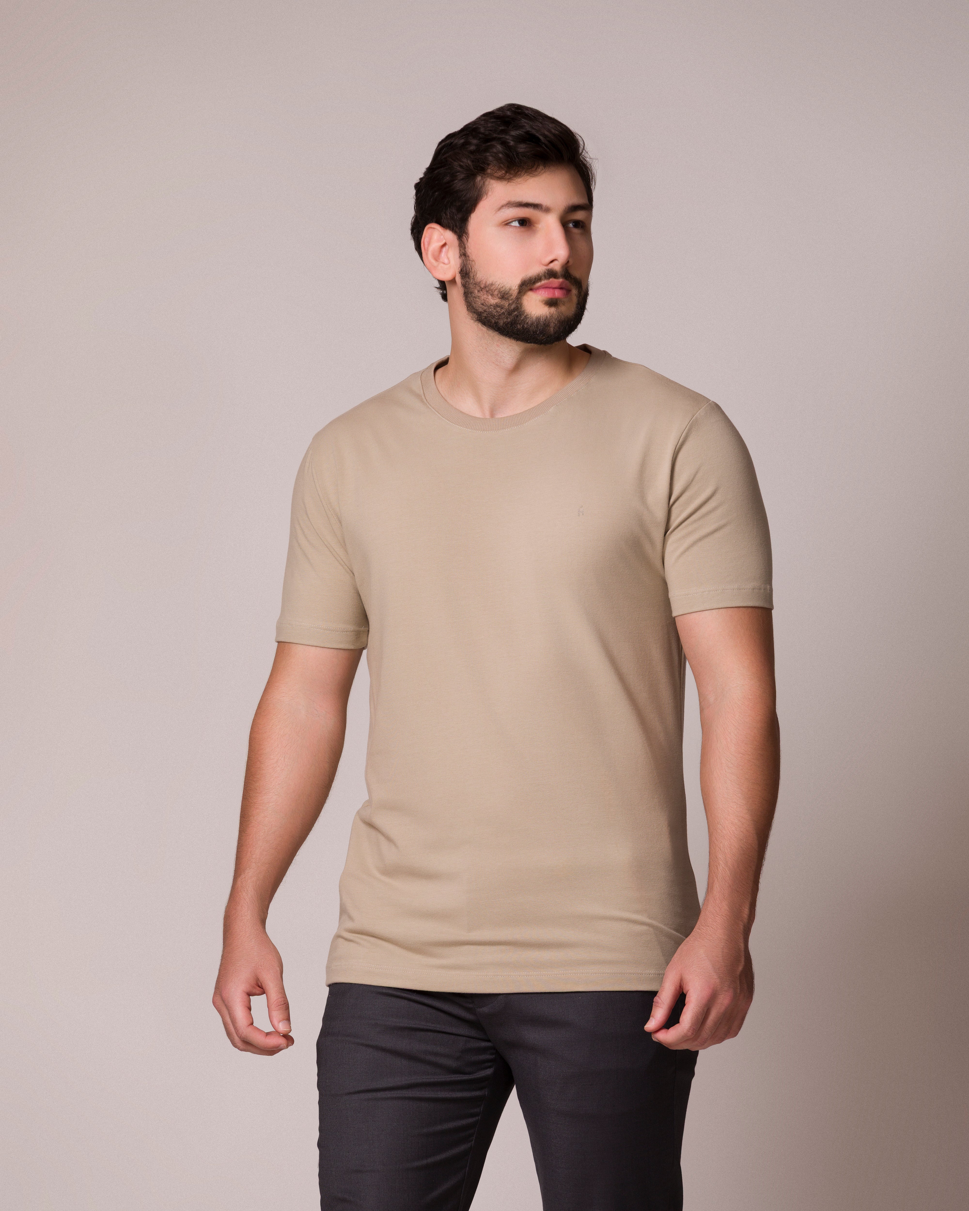 CAMISETA BÁSICA PONTO H AREIA