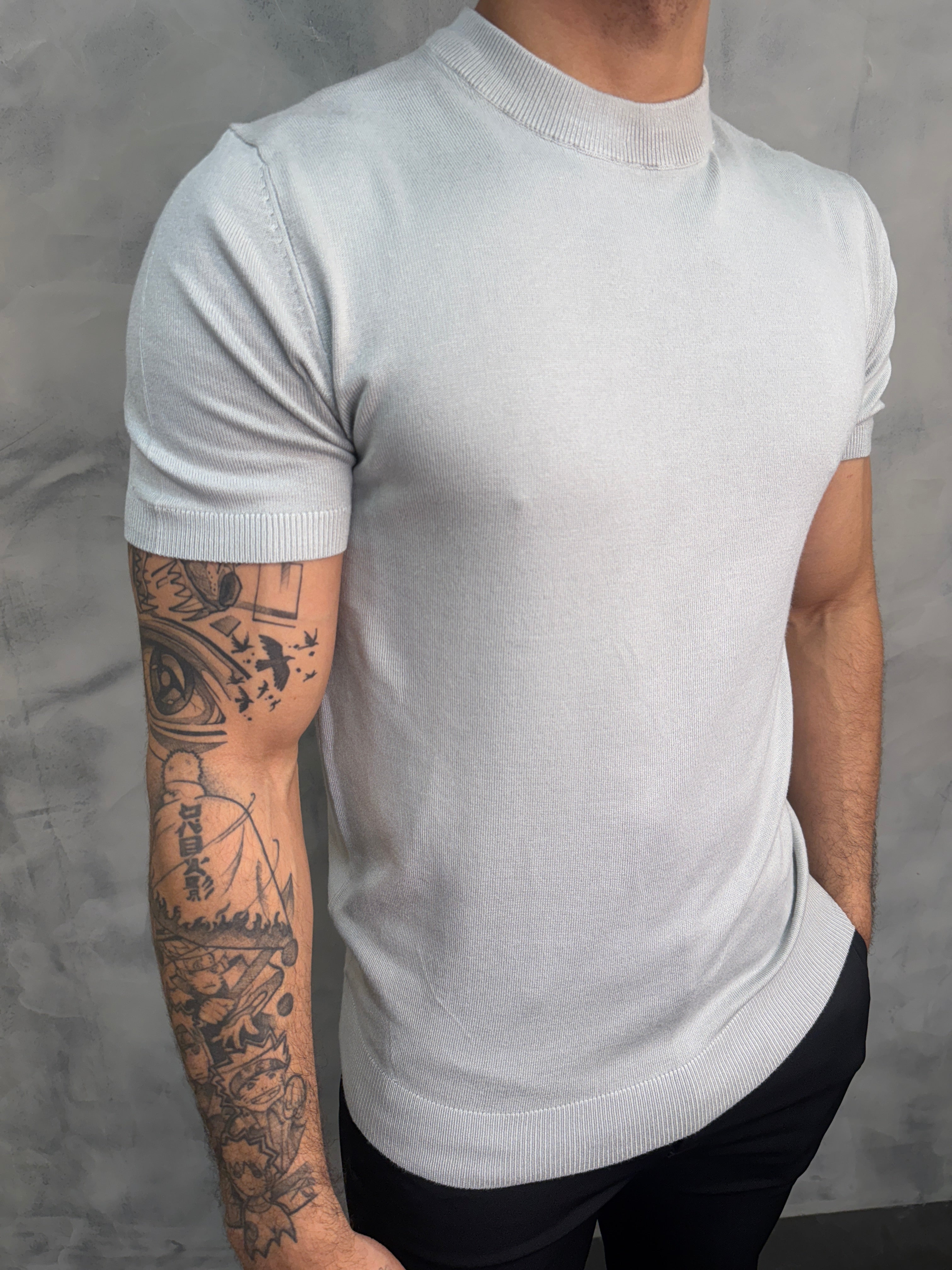 CAMISETA GOLA ALTA TRICOT PONTO H