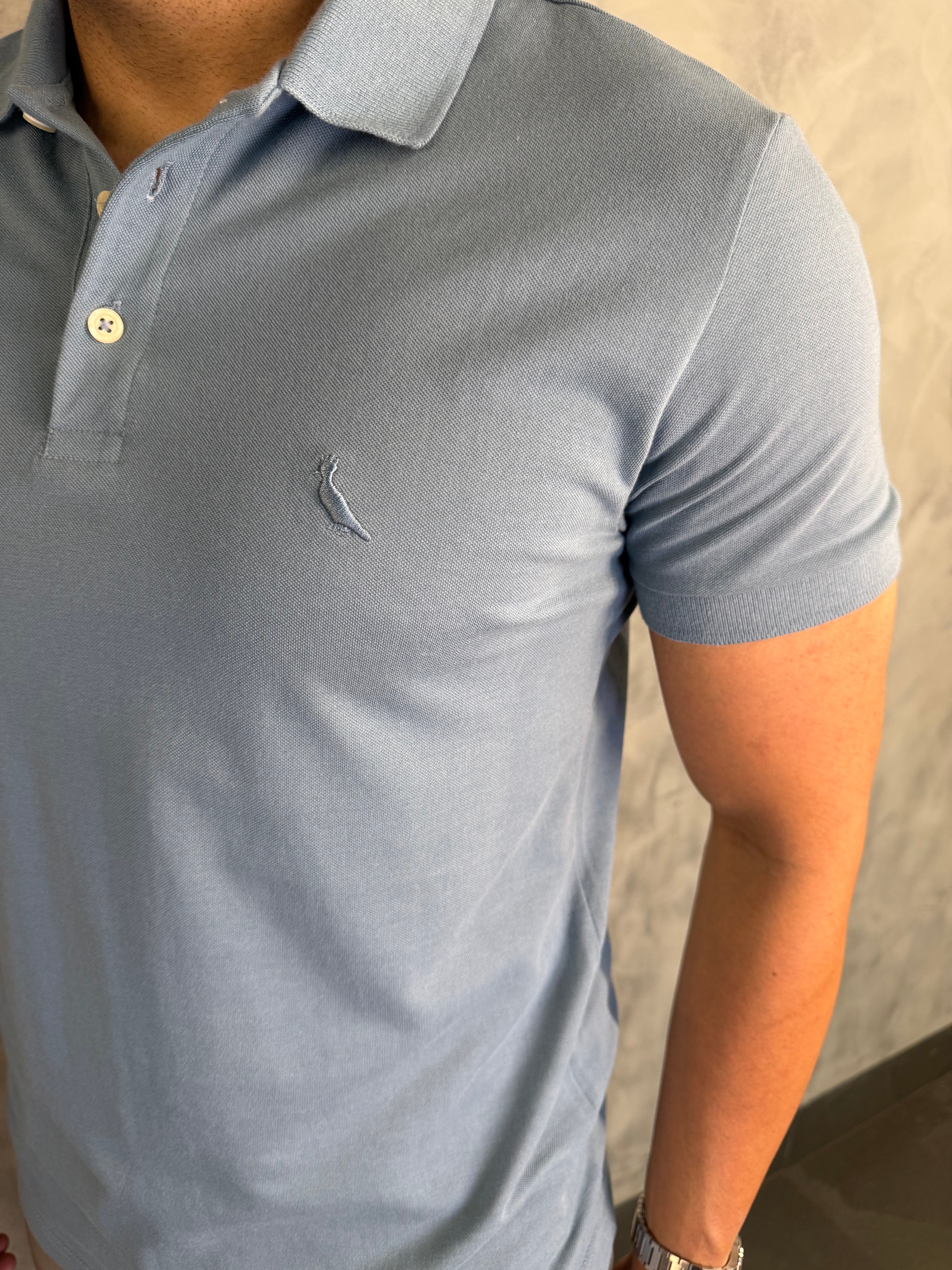 POLO PIQUET CLÁSSICA RSV AZUL SECO