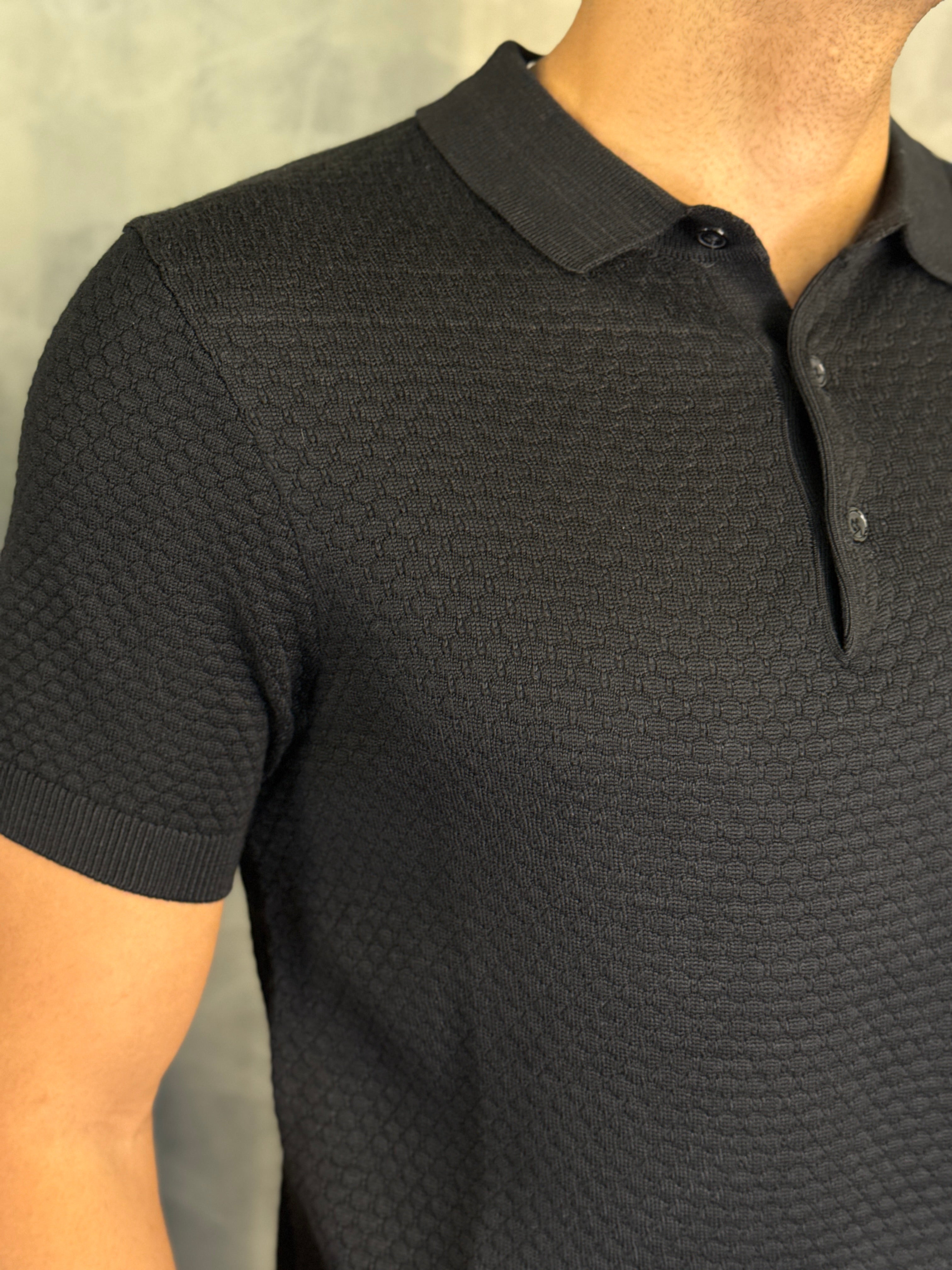 GOLA POLO TRICOT TEXTURA COLMÉIA PONTO H
