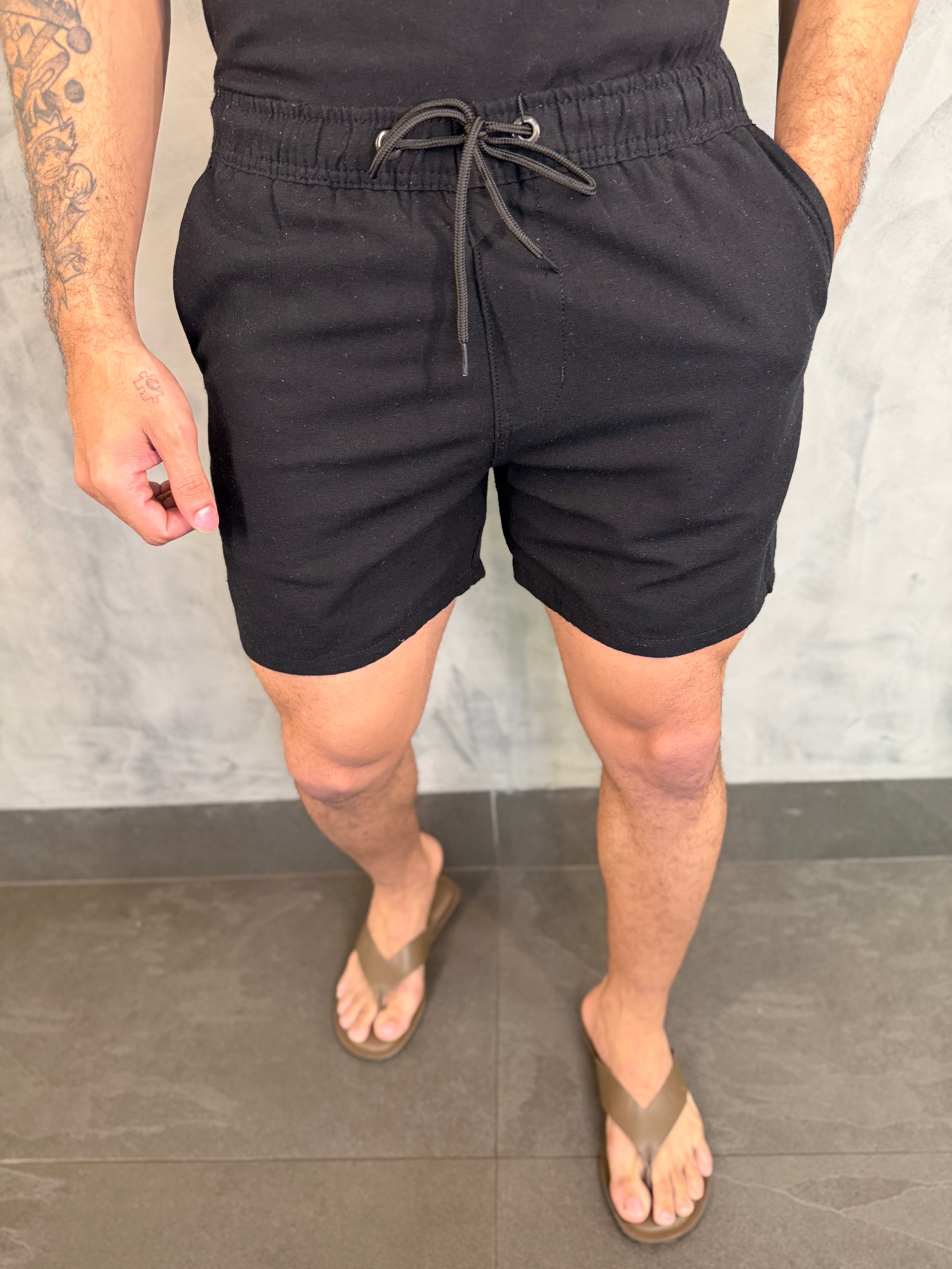 SHORT NATURE PONTO H PRETO