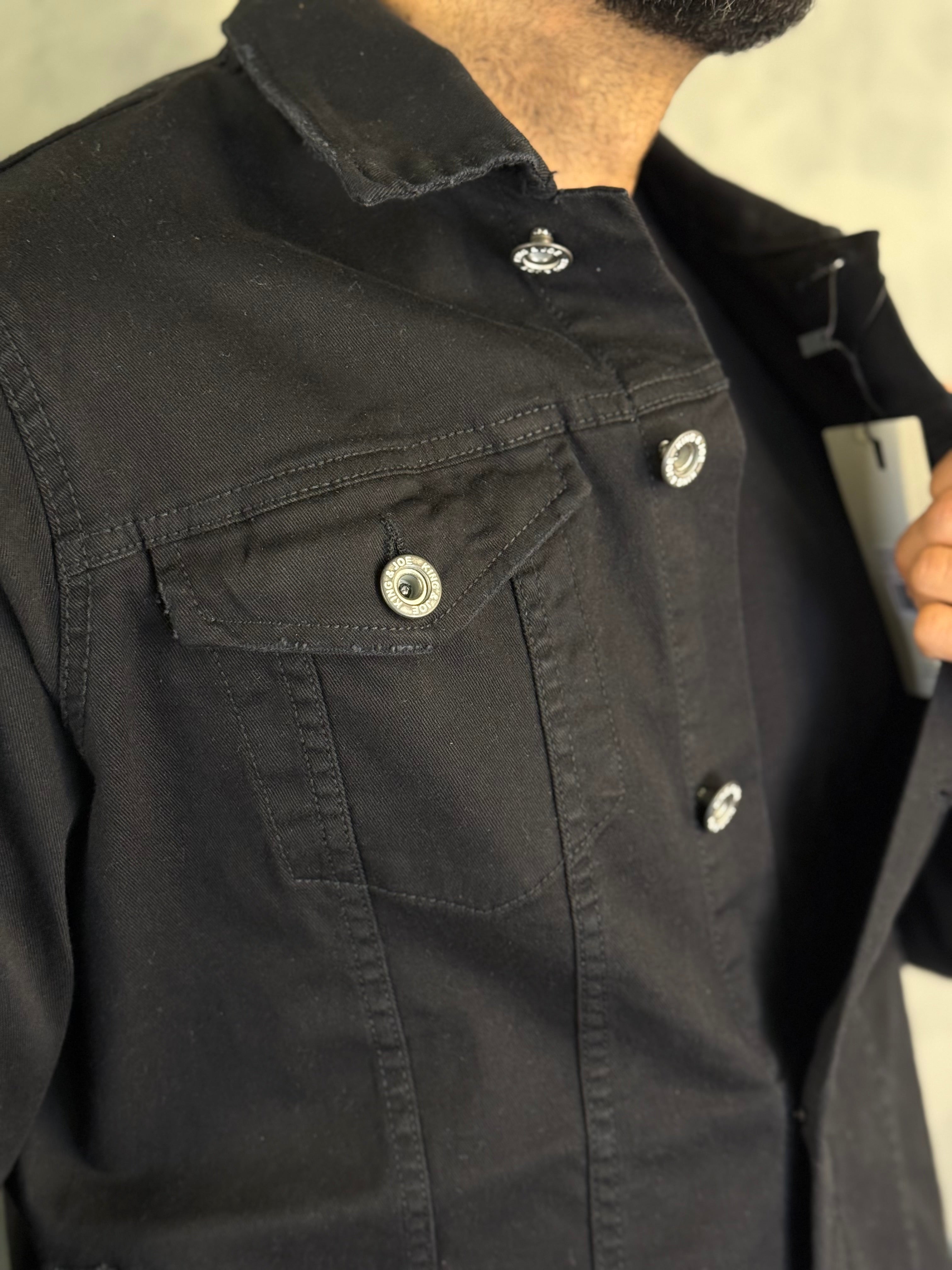 JAQUETA SARJA COLORS TRUCKER KINGEJOE PRETO