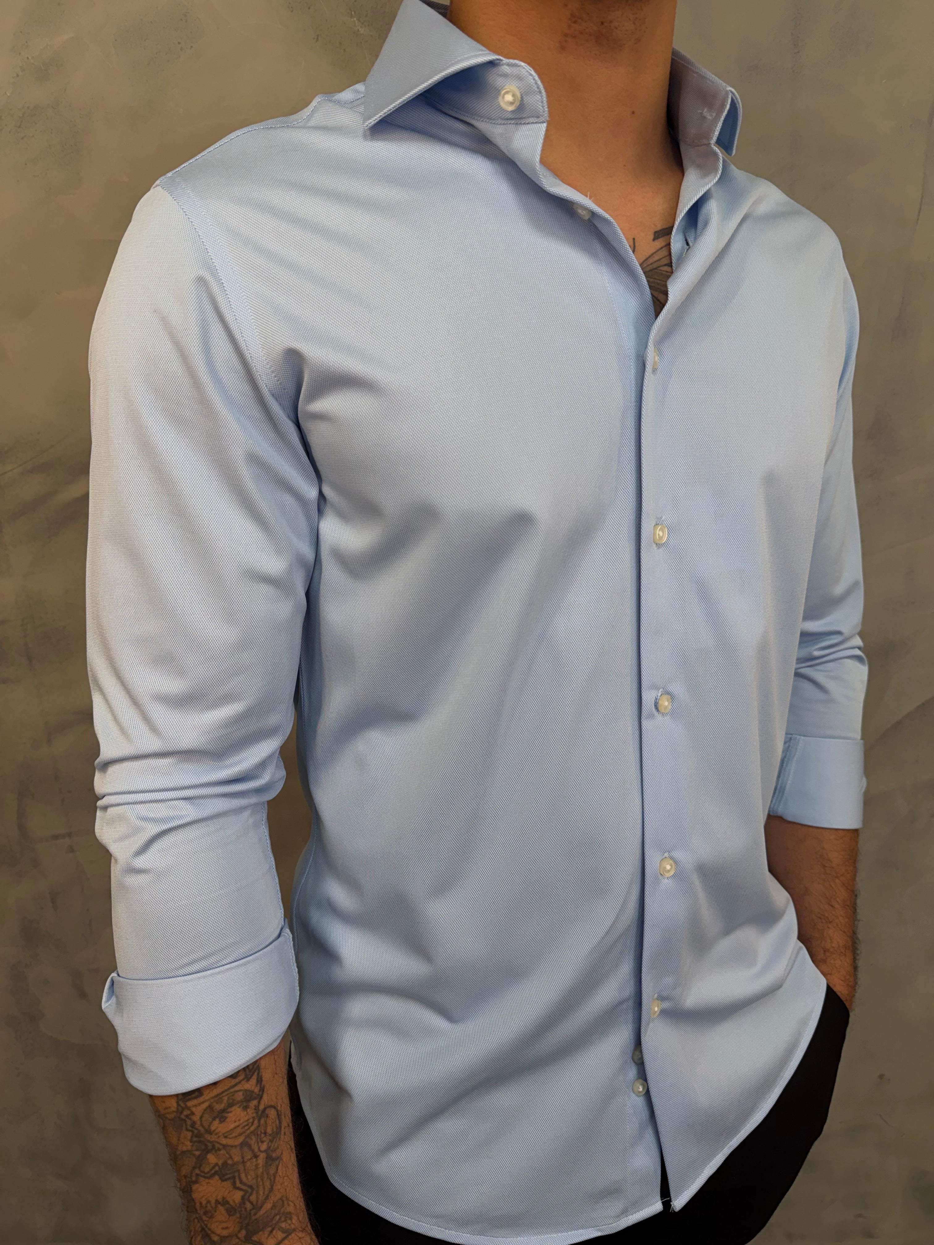 CAMISA M/L MALHA ZAFFERANO AZUL CEU