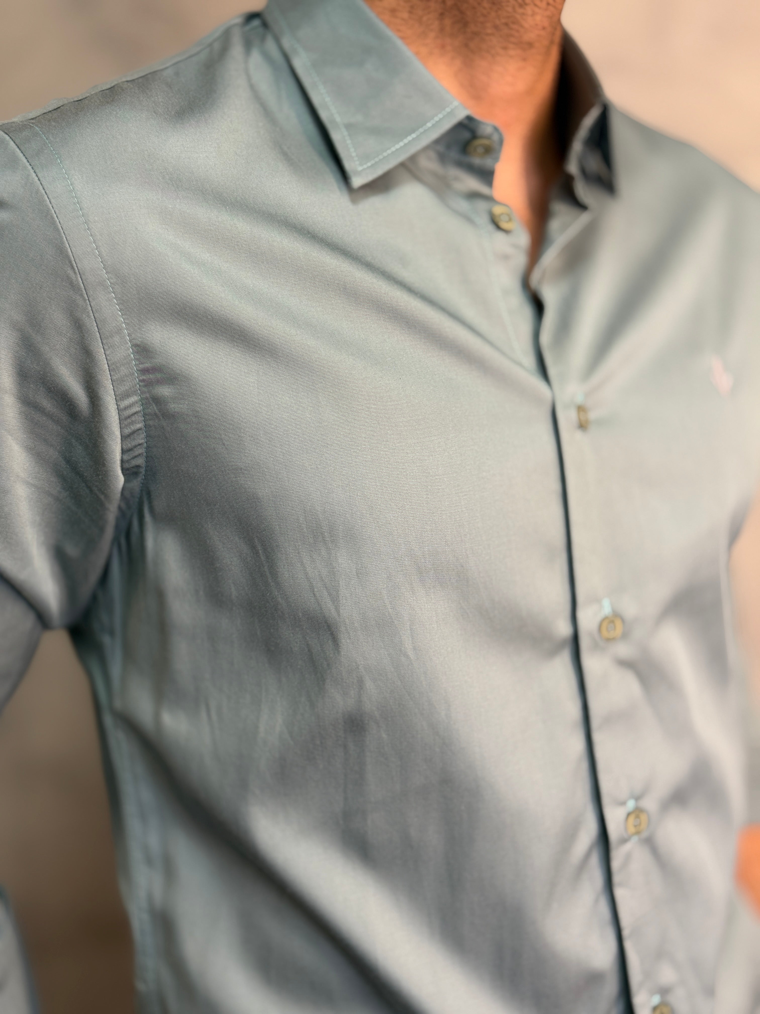 CAMISA M/L ALGODÃO EGÍPCIO SLIM SELECT DLZ VERDE SAVANA