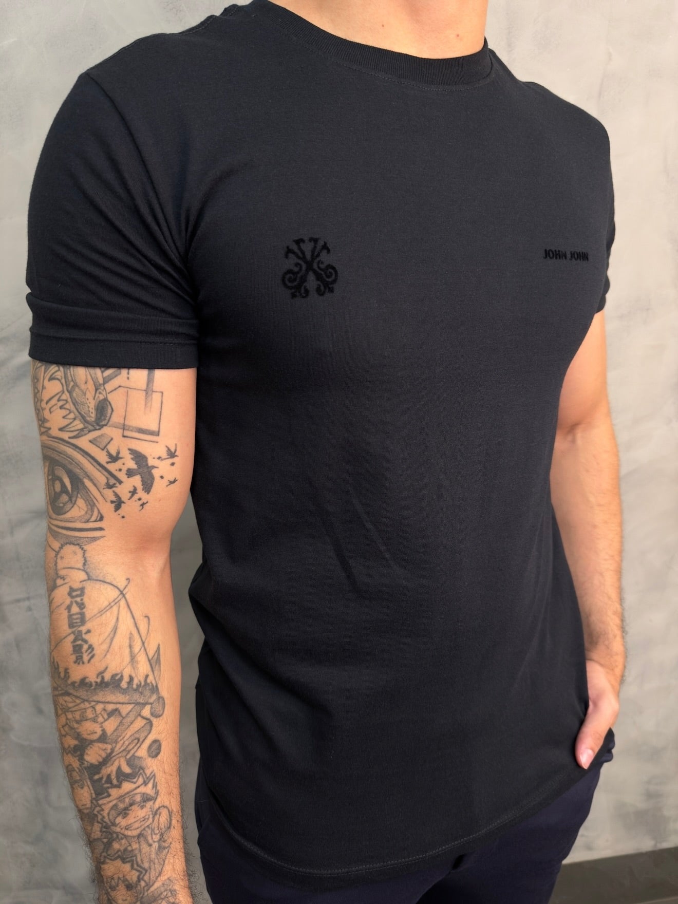 T SHIRT SL KEY FLOCO BLK JOHN JOHN PRETO