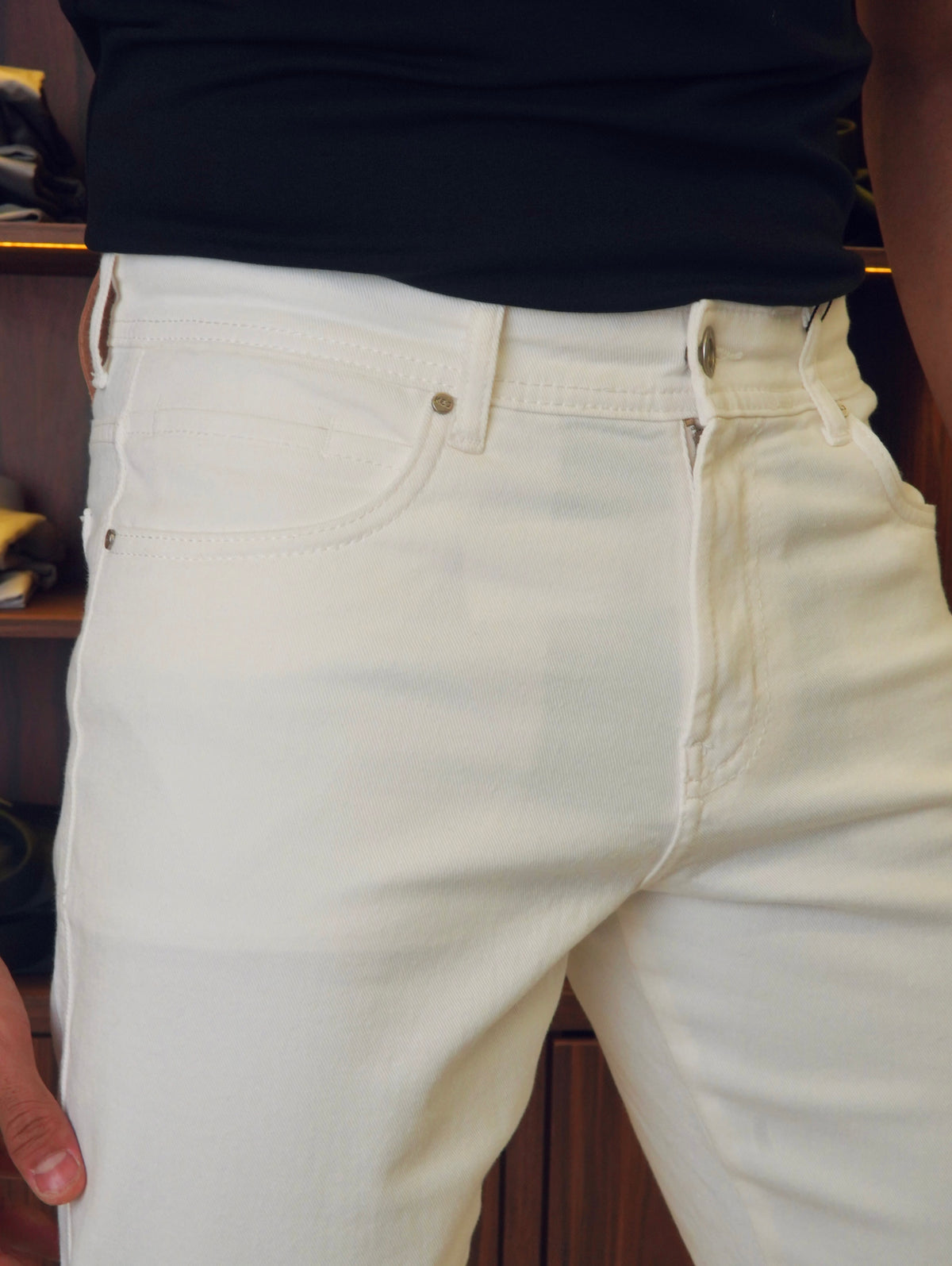 CALÇA JEANS DENIM FLEX REGULAR KINGEJOE BRANCO
