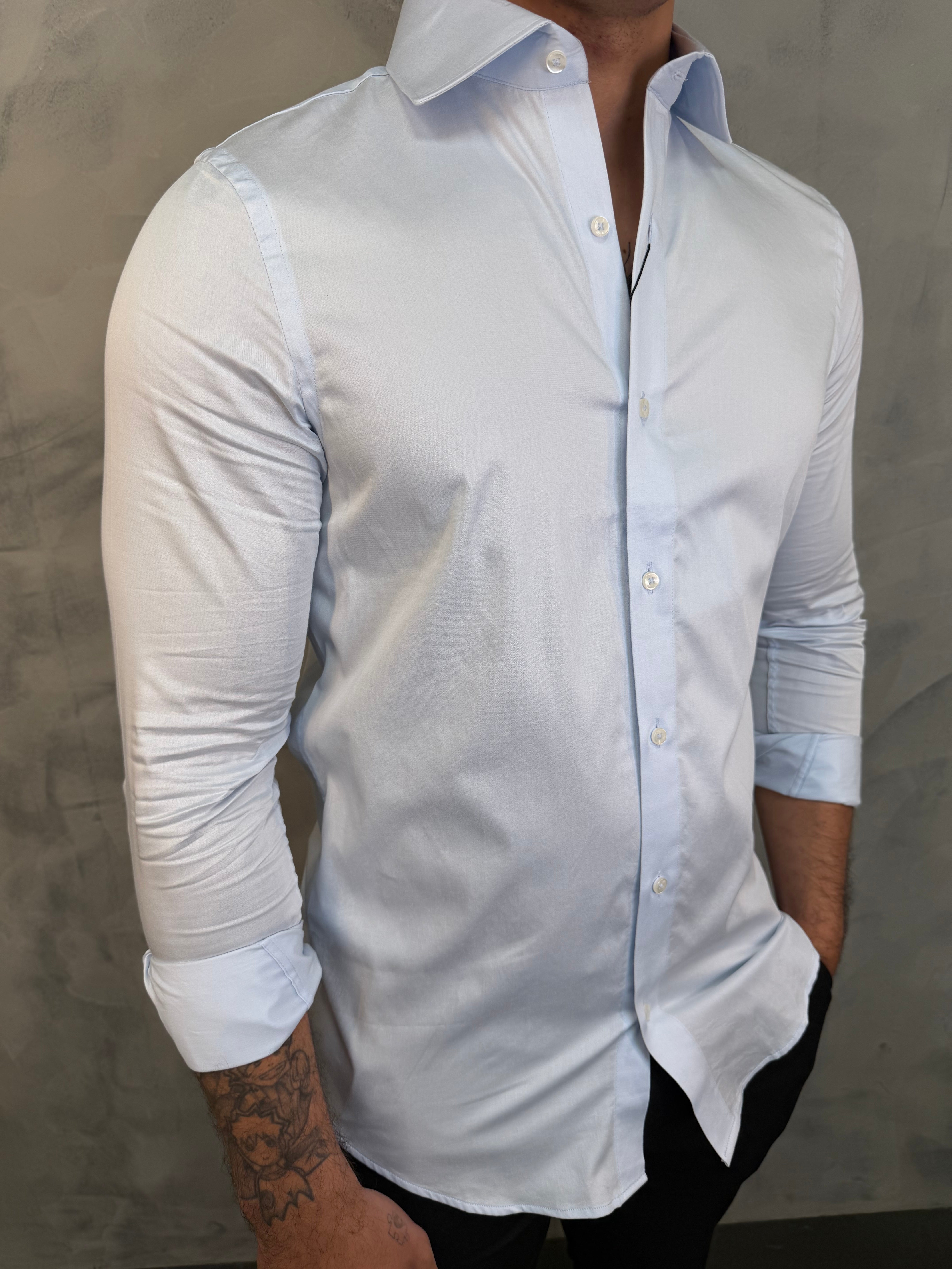 CAMISA M/L RIVIERA STRETCH ARMIATHO AZUL CLARO
