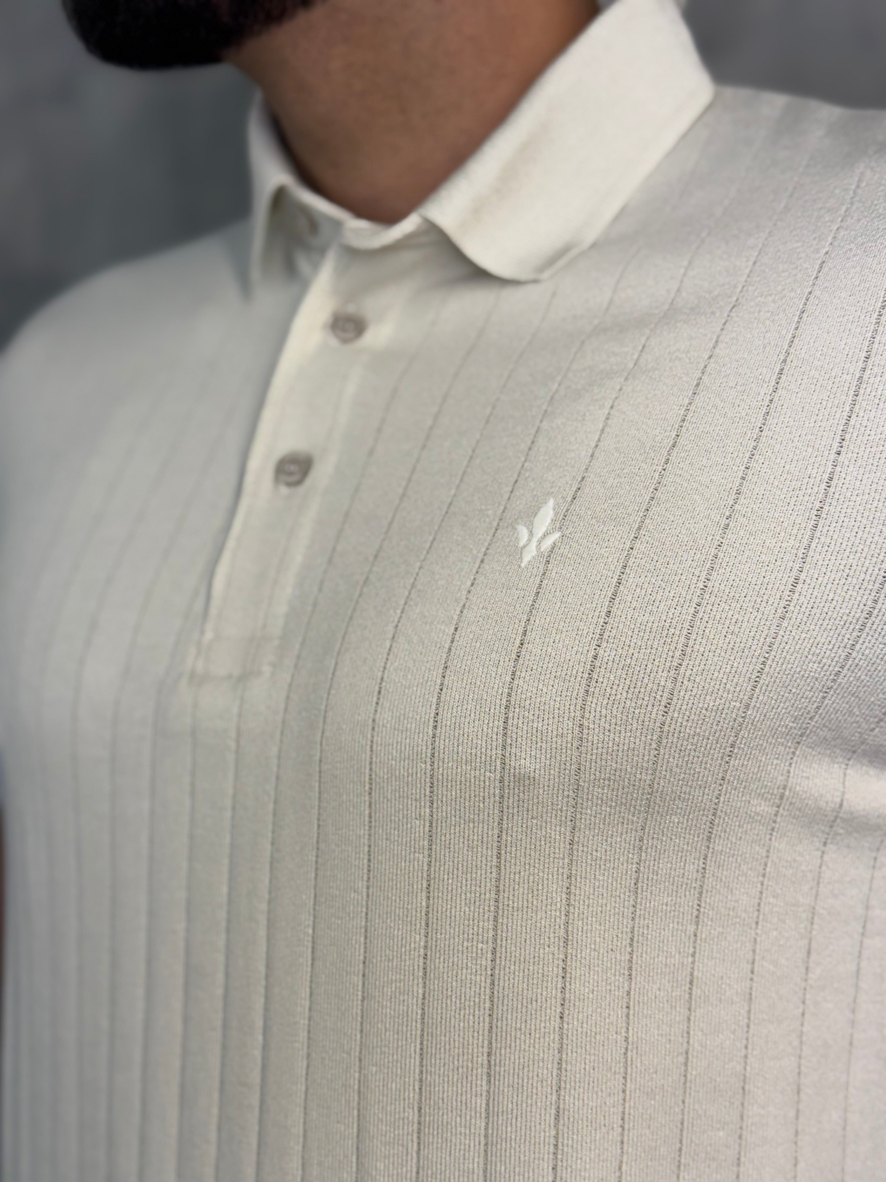 POLO CANELADA REGULAR DLZ BEGE