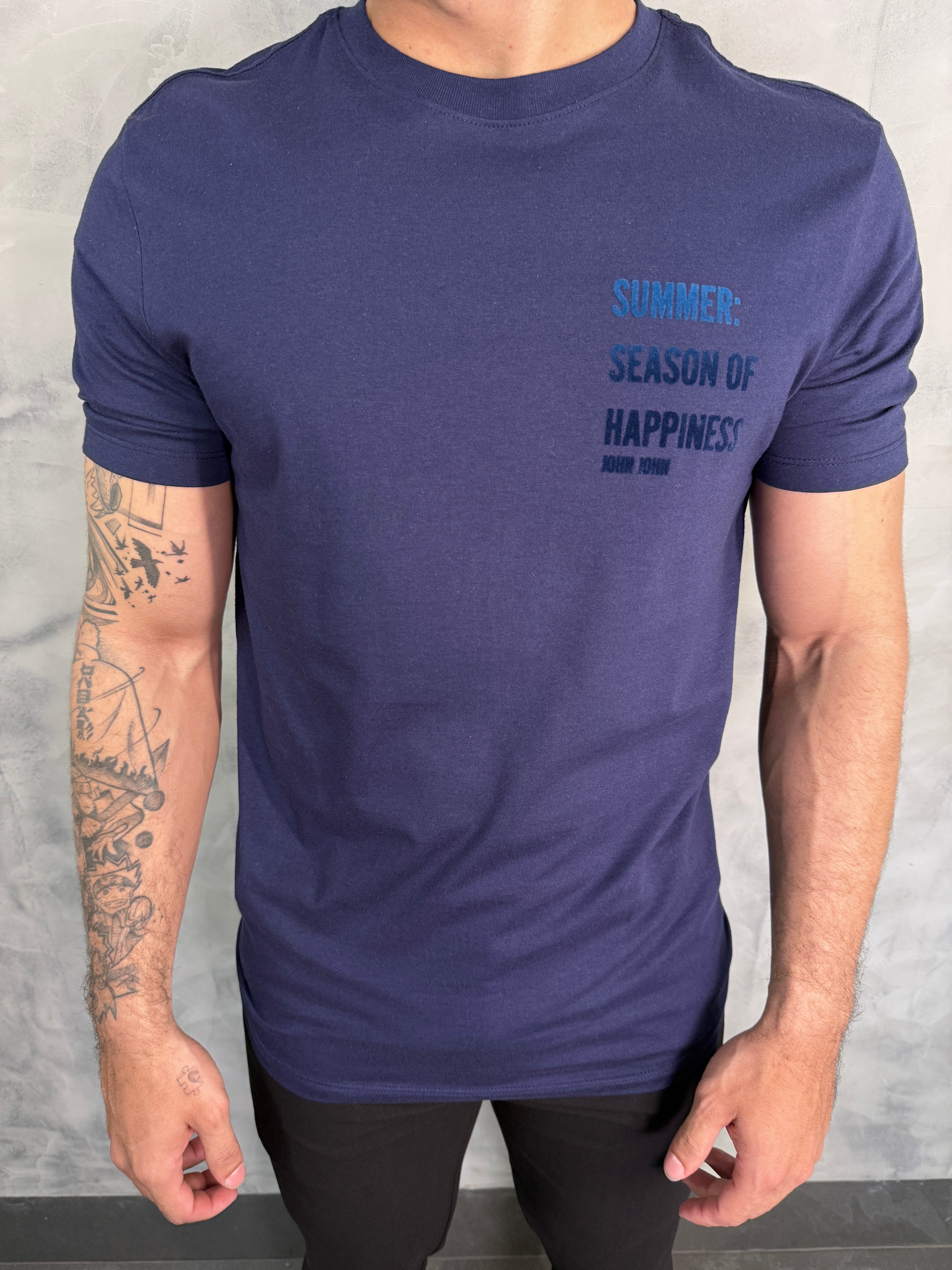 T SHIRT RG SUMMER HAPPINESS JOHN JOHN AZUL MARINHO