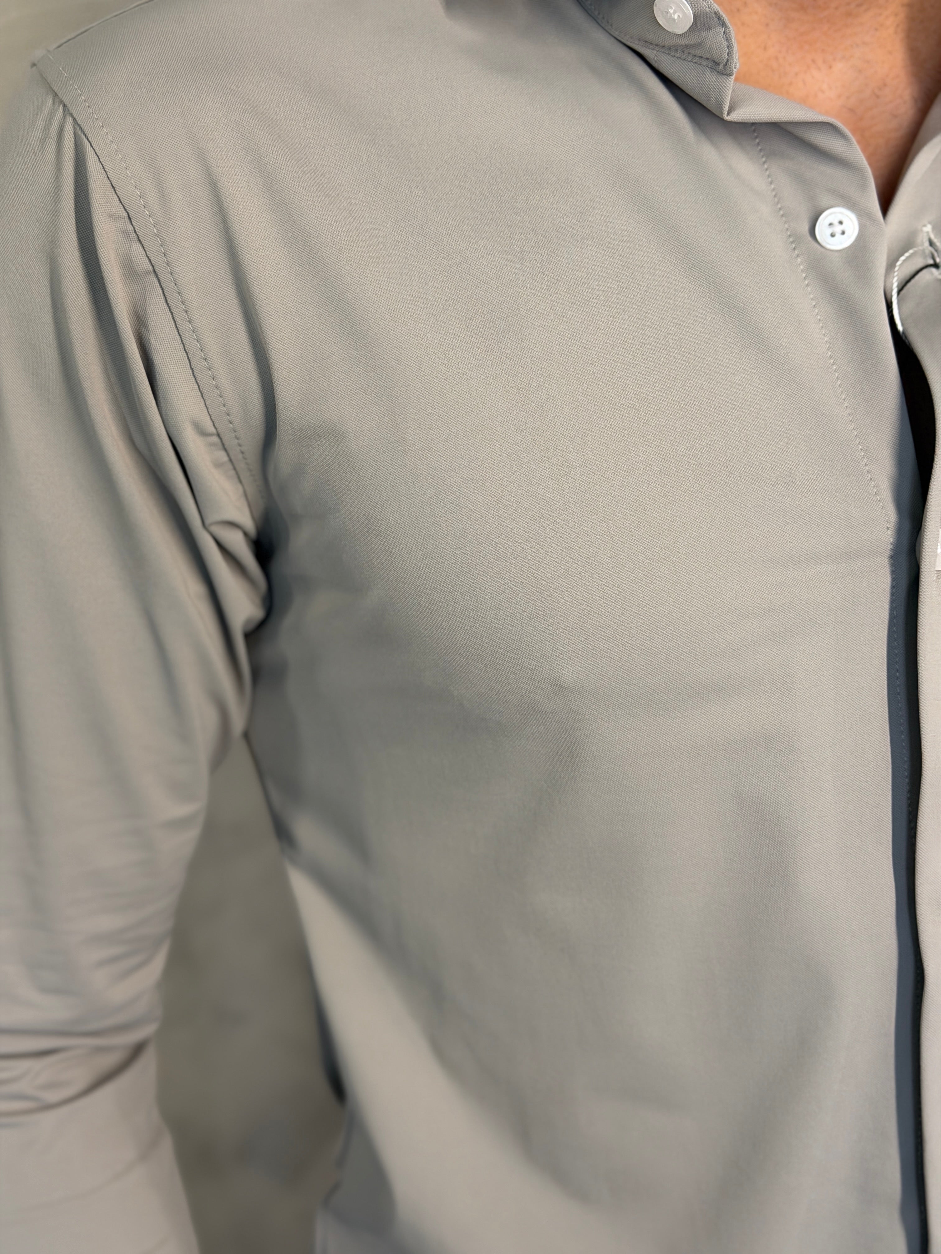 CAMISA M/L SLIM MALHA TECH PONTO H MESCLA