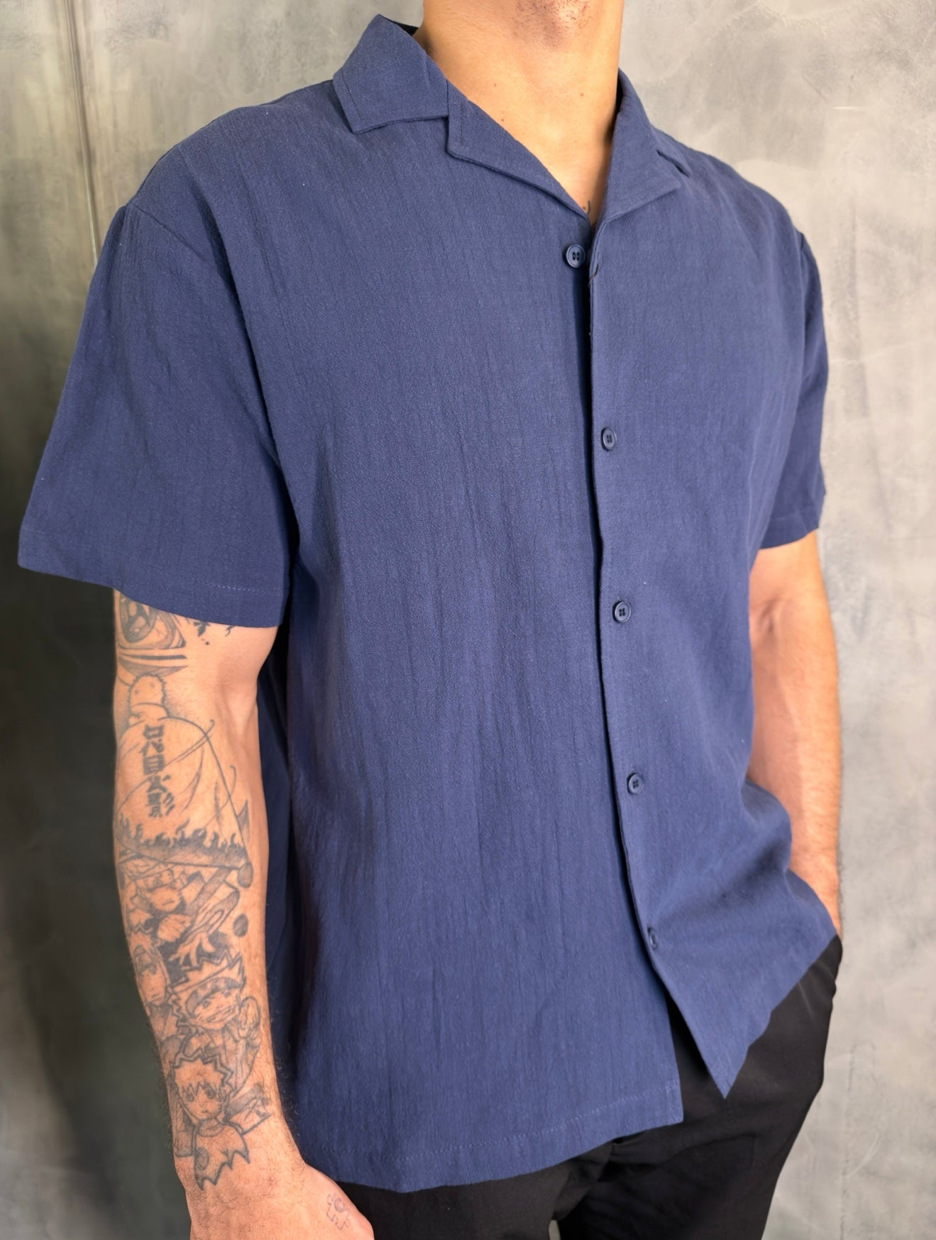 CAMISA M/C GOLA CUBANA PONTO H