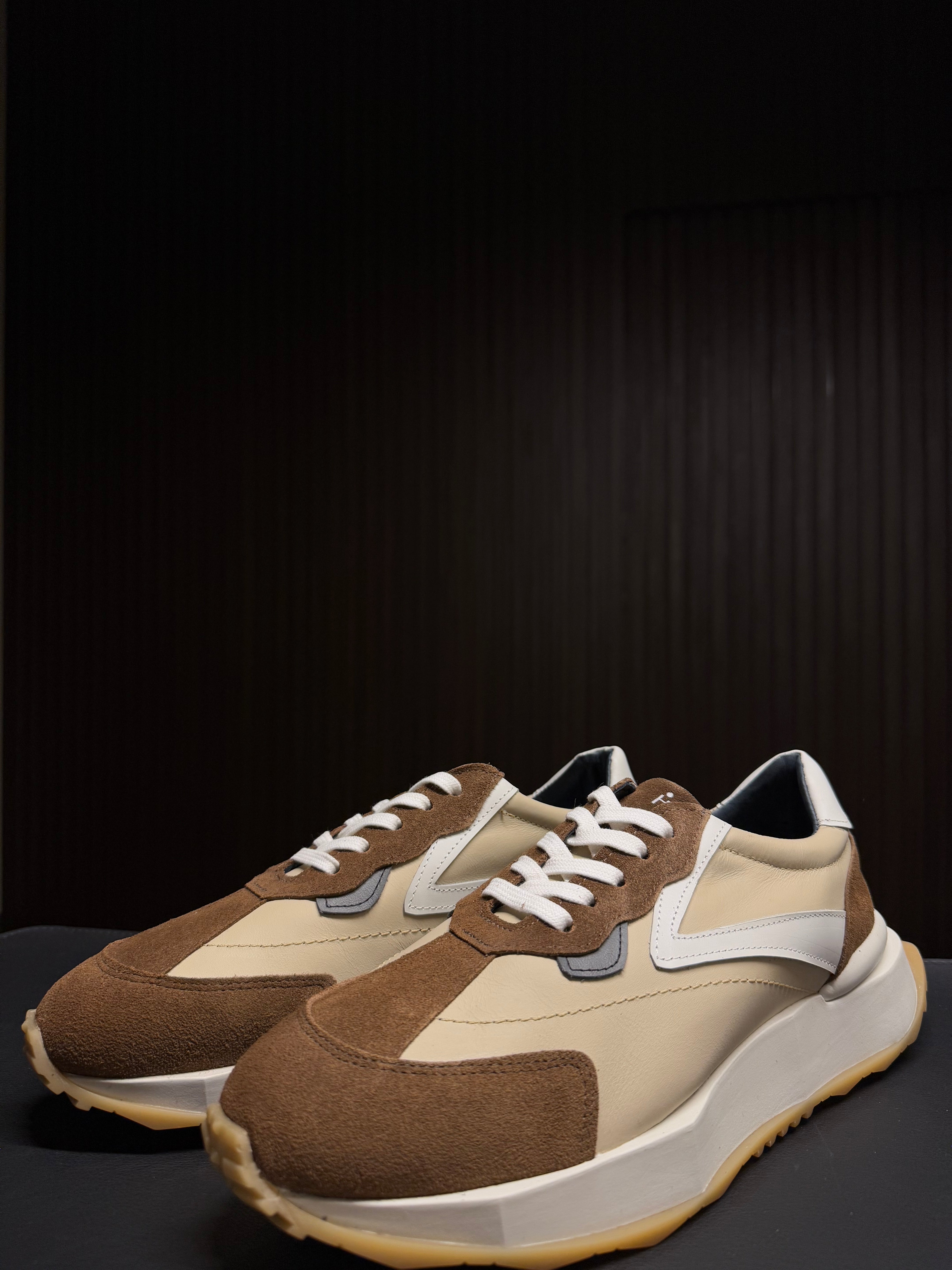 SNEAKER PRISMATIC PONTO H BEGE/MARROM