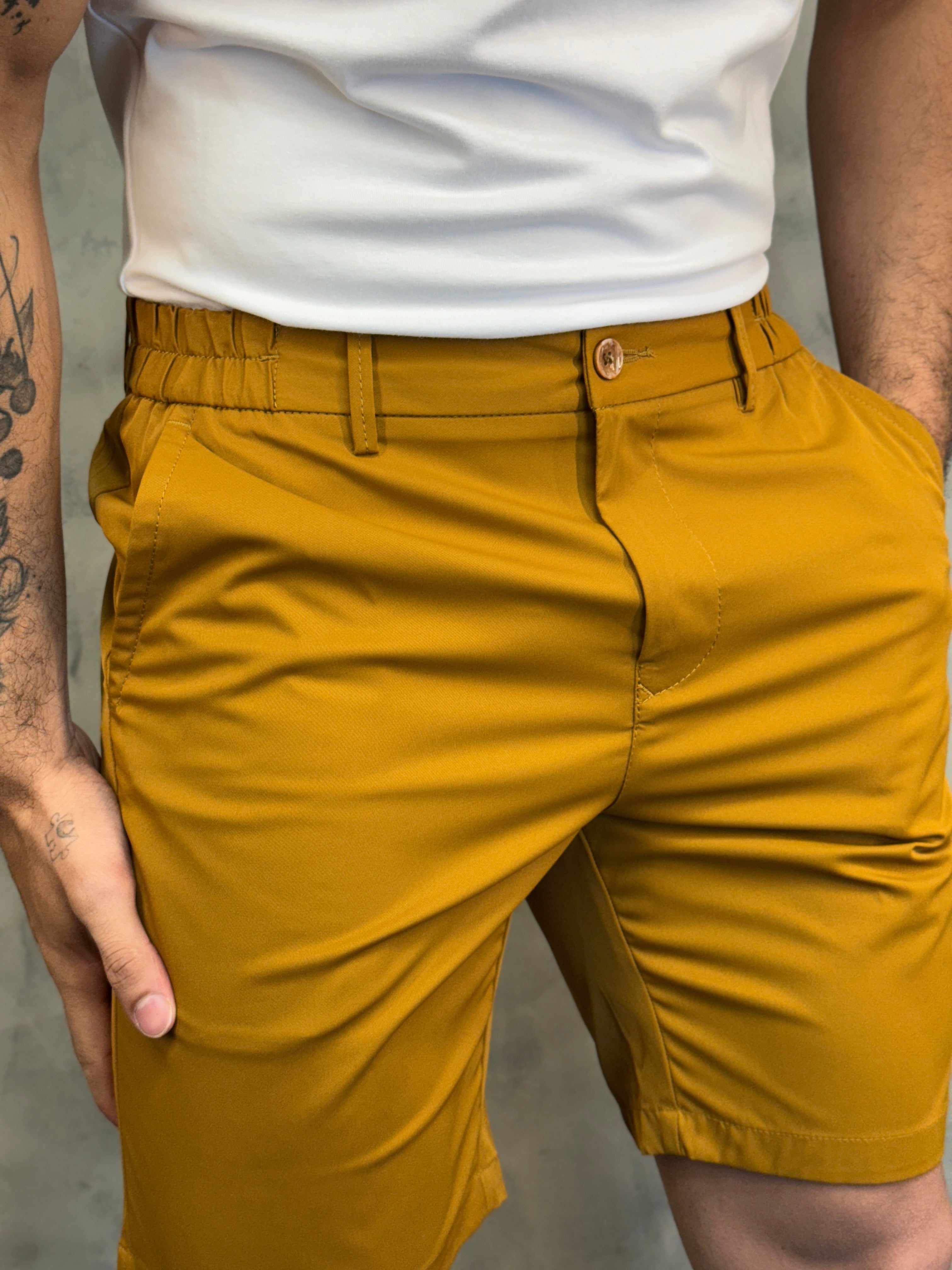 BERMUDA CASUAL-DAY C/ CINTURA ELÁSTICA PONTO H FERRUGEM