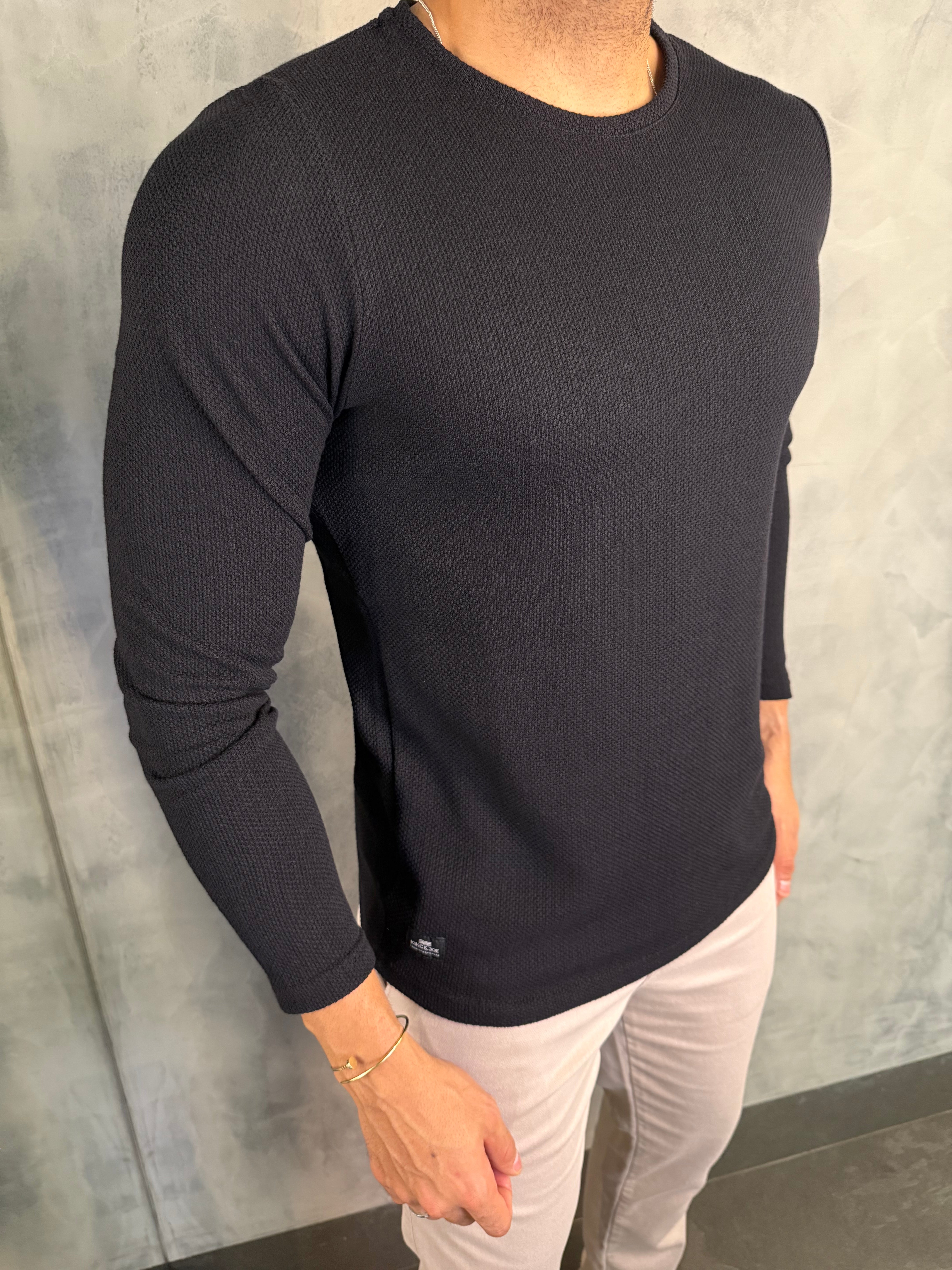 SUETER MALHA TRICOT KINGEJOE PRETO