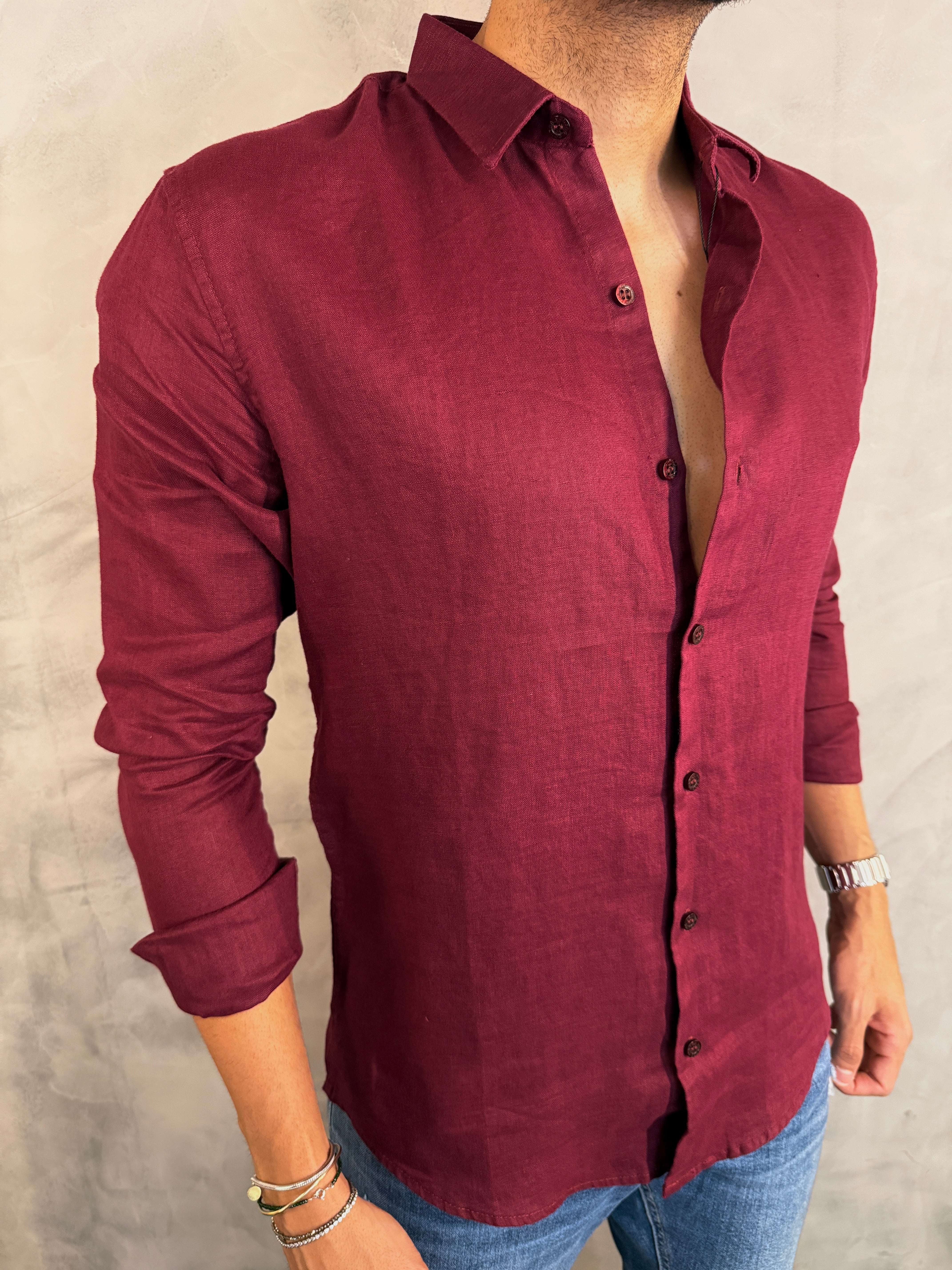 CAMISA M/L OASIS PURO LINHO PONTO H