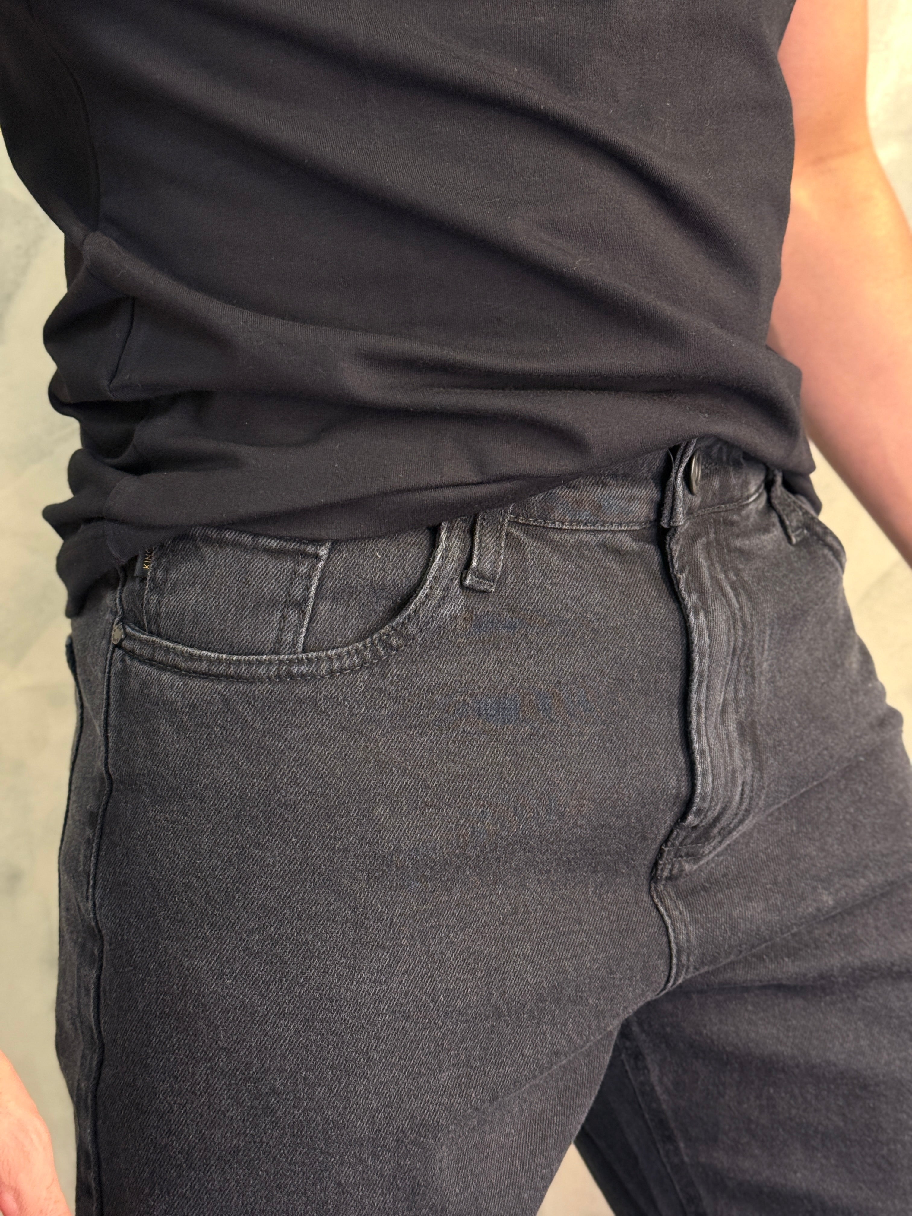 CALÇA JEANS PREMIUM FLEXBLACK DENIM REGULAR KINGEJOE BLACK