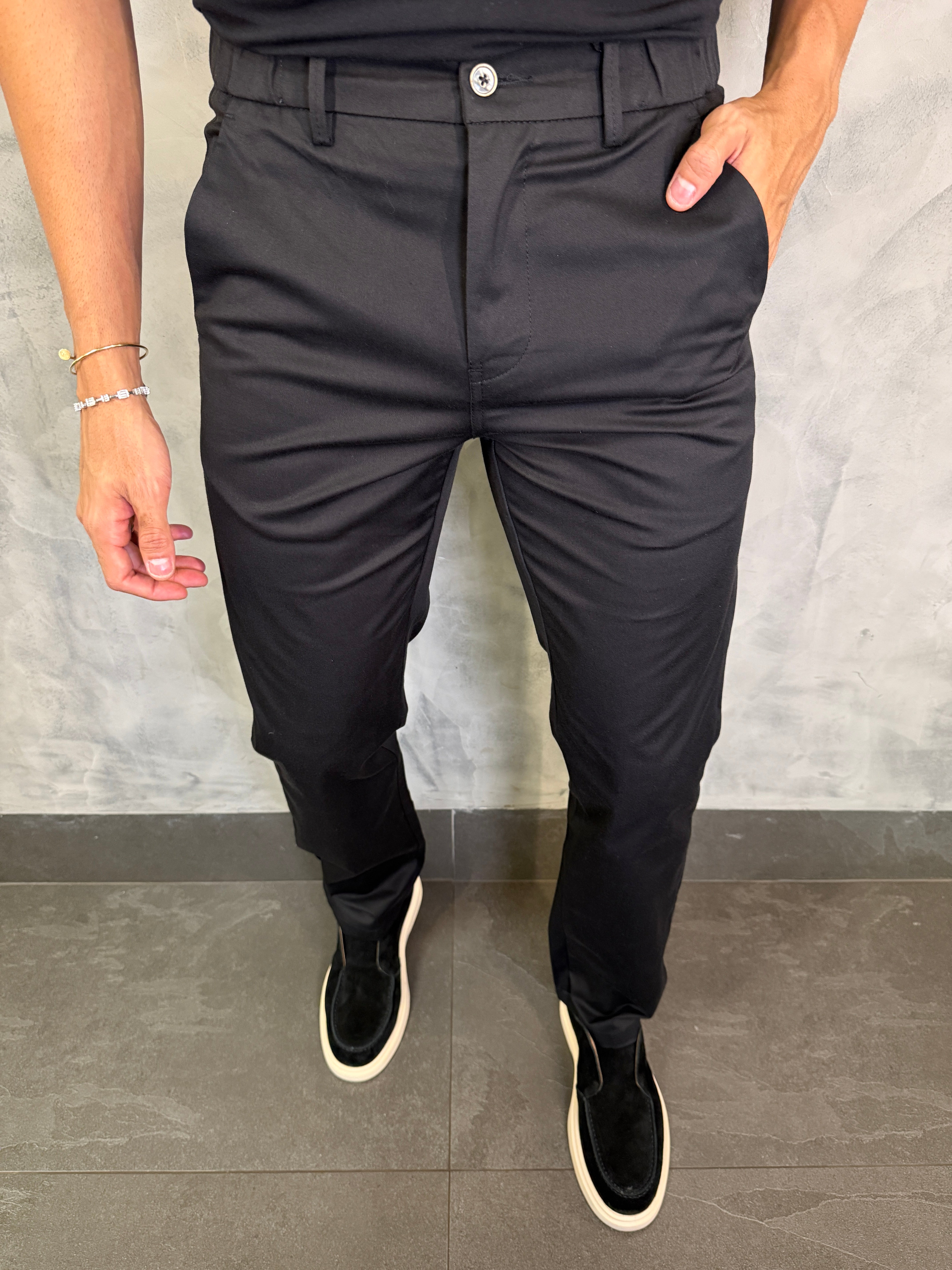 CALÇA SARJA CASUAL STRETCHC CINTURA ELÁSTICA PONTO H