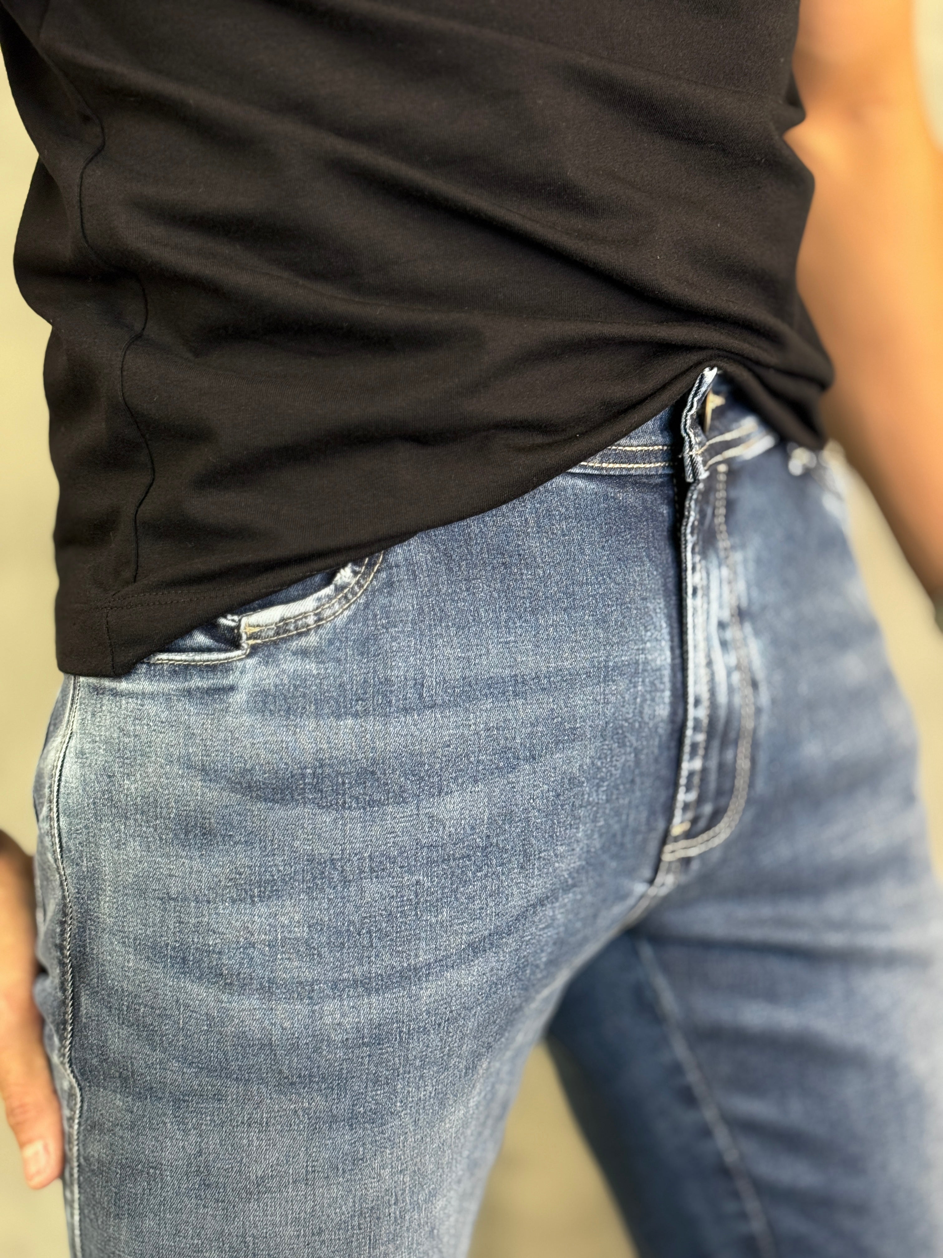 CALÇA JEANS SLIM SELECT DLZ AZUL MÉDIO