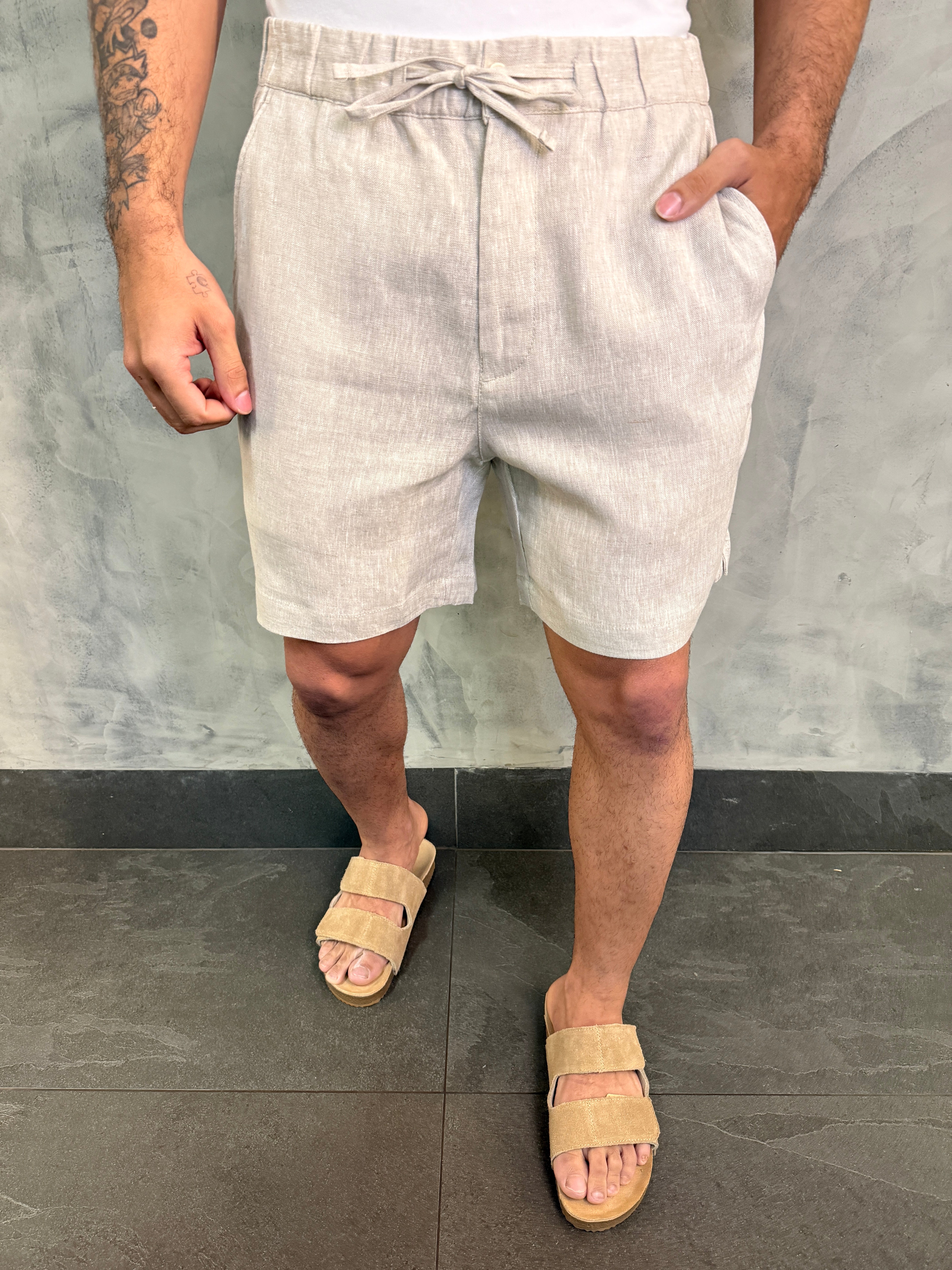 SHORT CASUAL PURO LINHO PONTO H