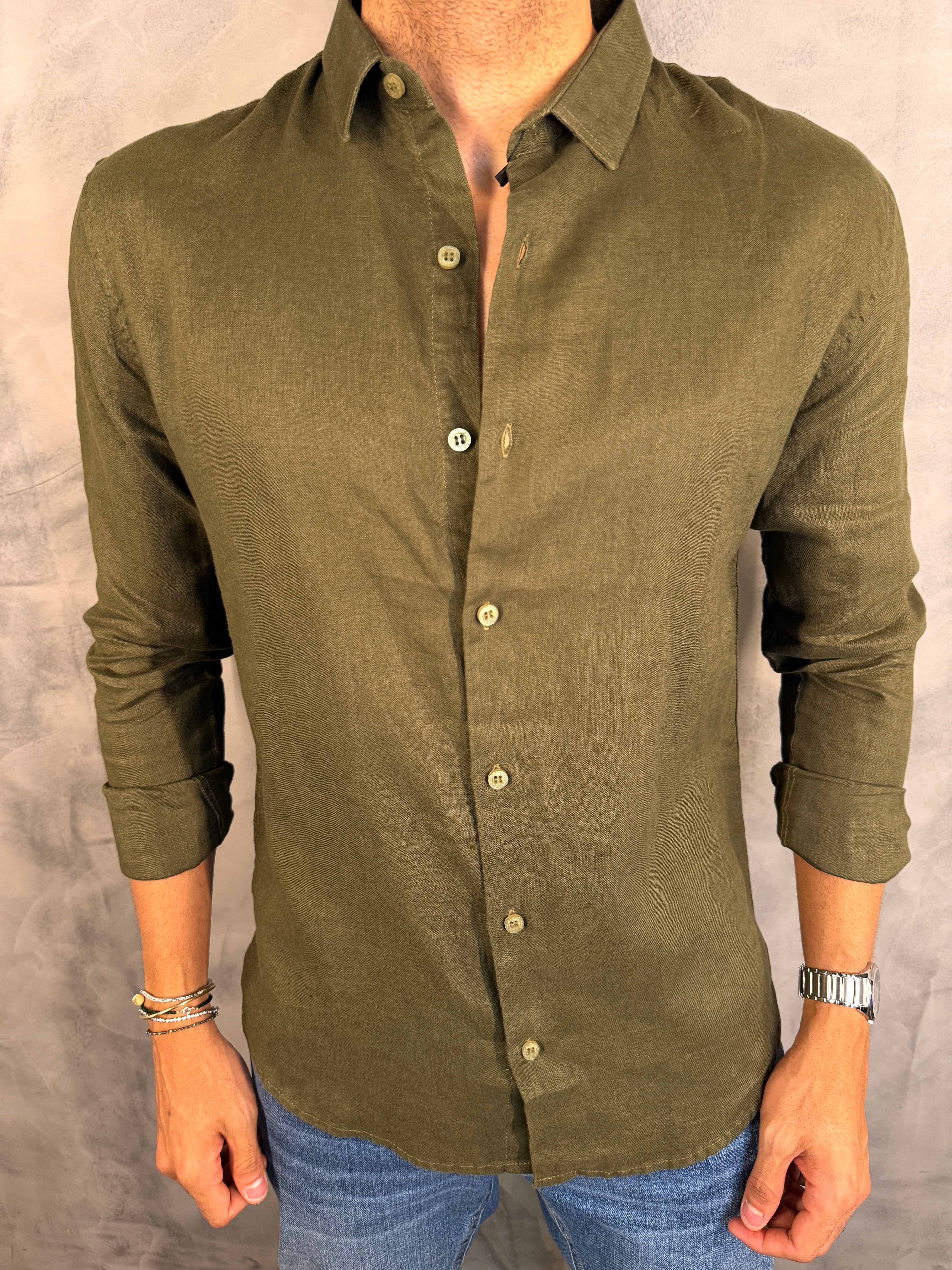 CAMISA M/L OASIS PURO LINHO PONTO H