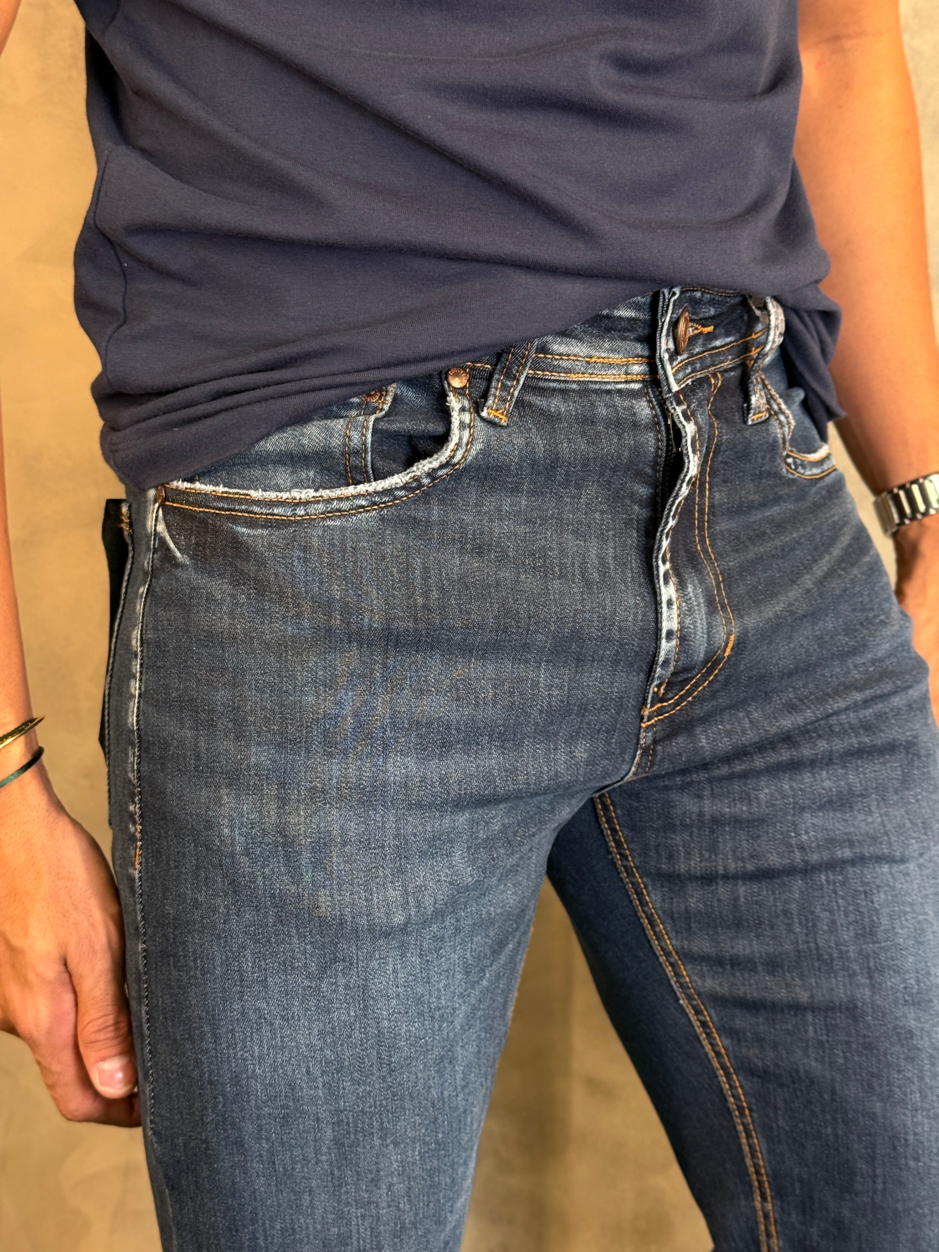 CALÇA JEANS SLIM TRIPLE DRY PONTO H BLUE BLACK