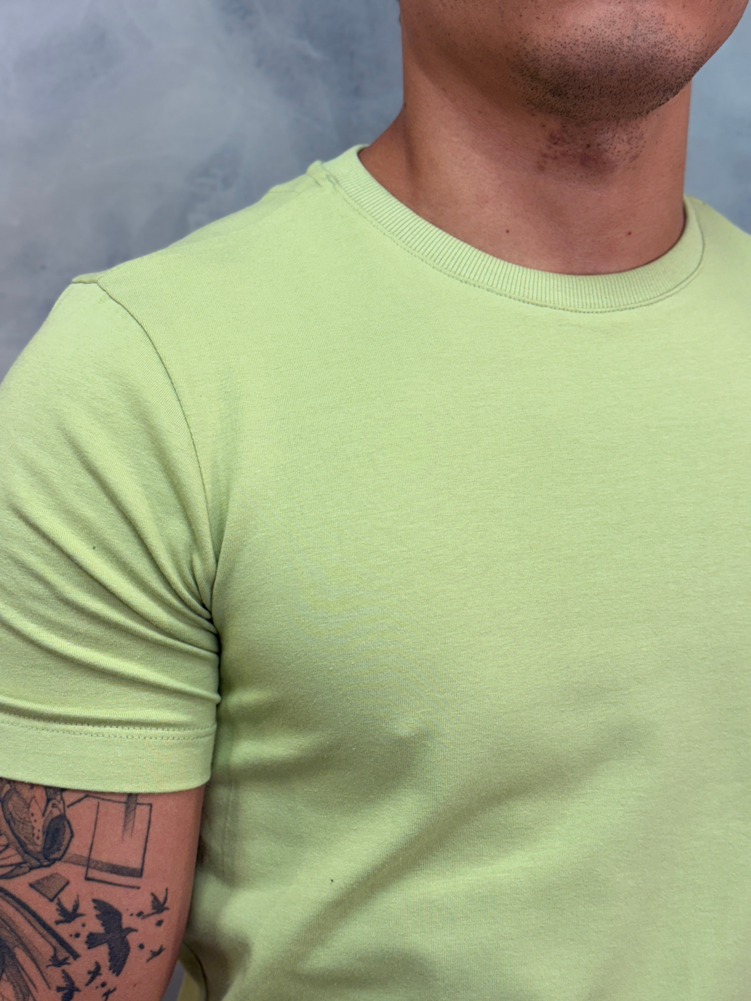 CAMISETA SLIM FIT PONTO H VERDE LIMA