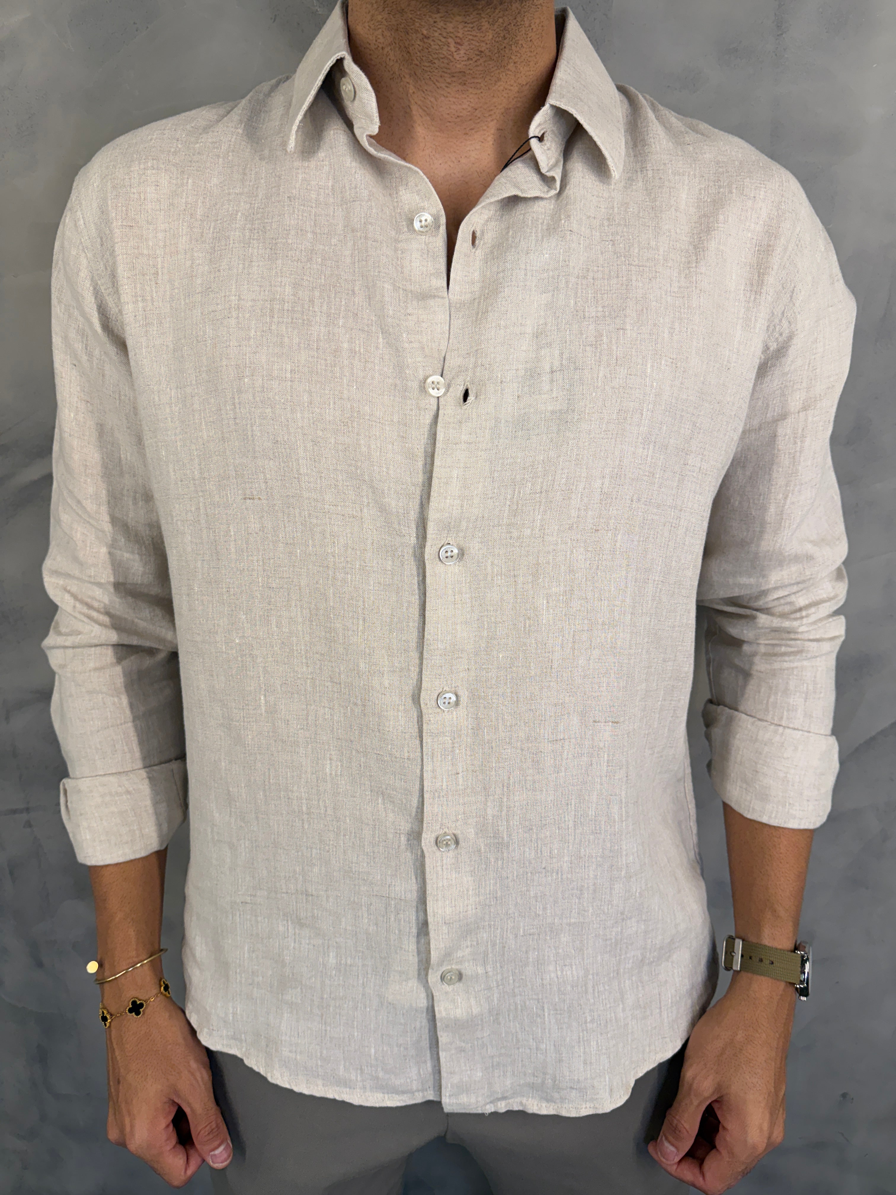 CAMISA M/L OASIS PURO LINHO PONTO H