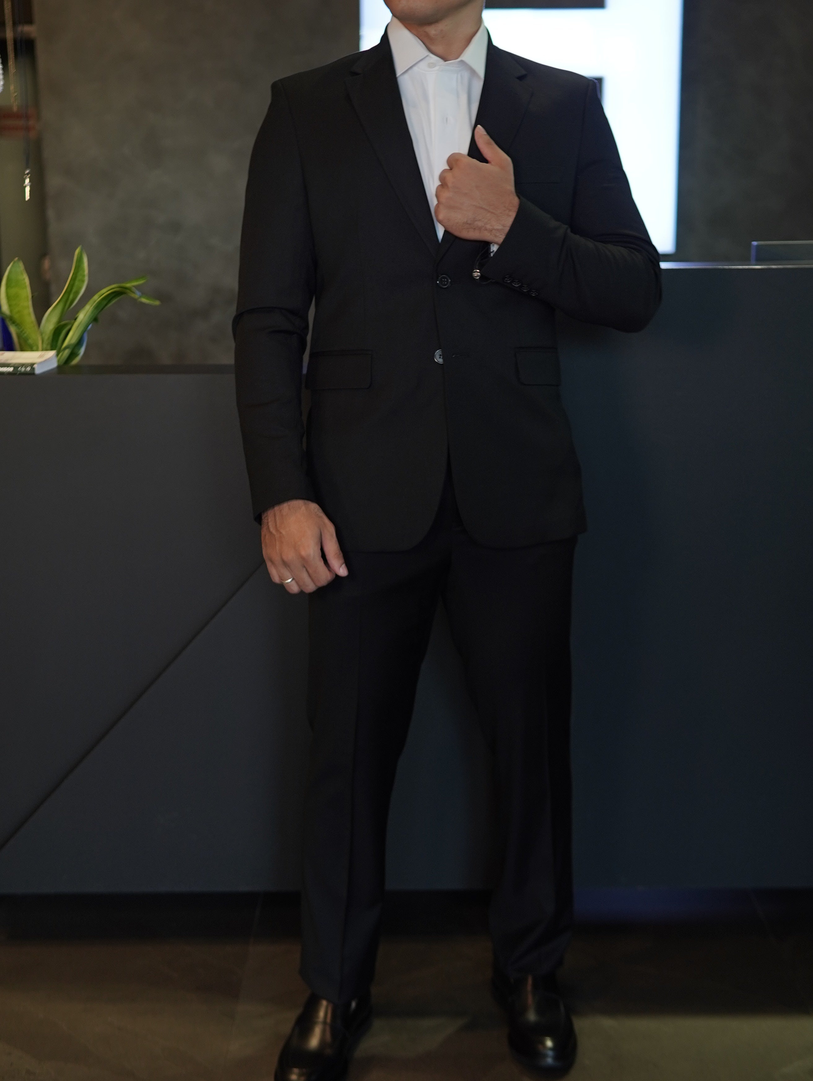 TRAJE SLIM 2 BOTÕES VISCOLINHO FATIOTA PRETO
