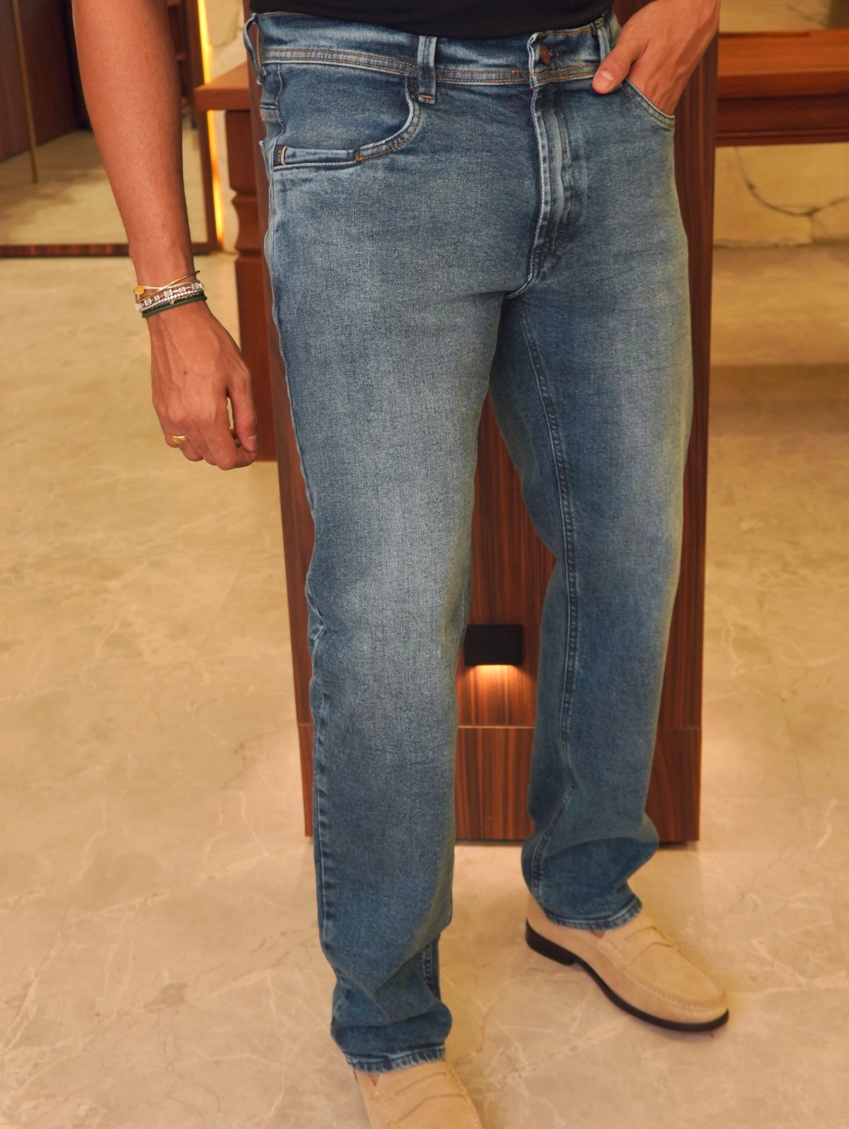 CALÇA JEANS REGULAR UNICA DLZ JEANS ESCURO
