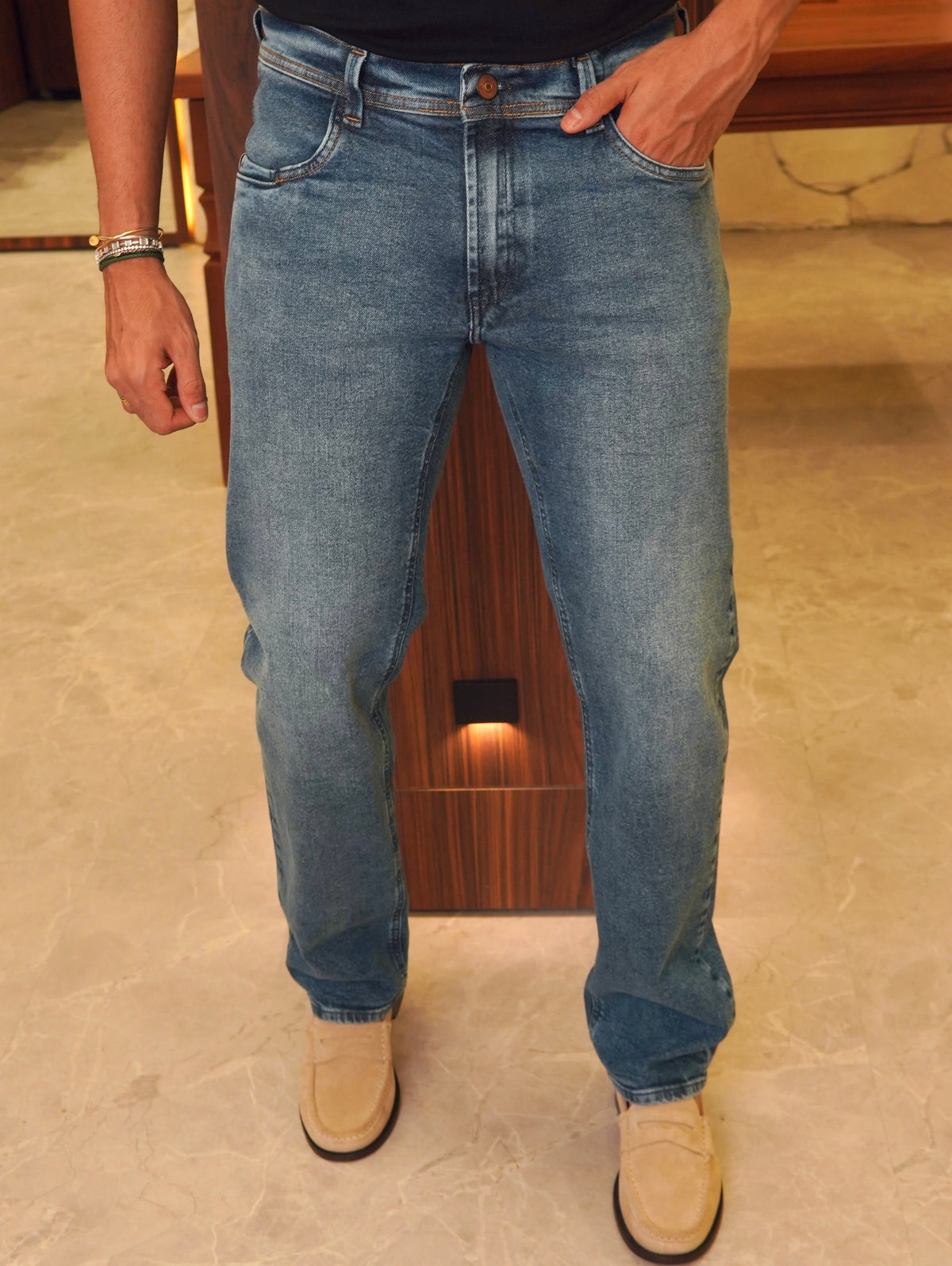 CALÇA JEANS REGULAR UNICA DLZ JEANS ESCURO