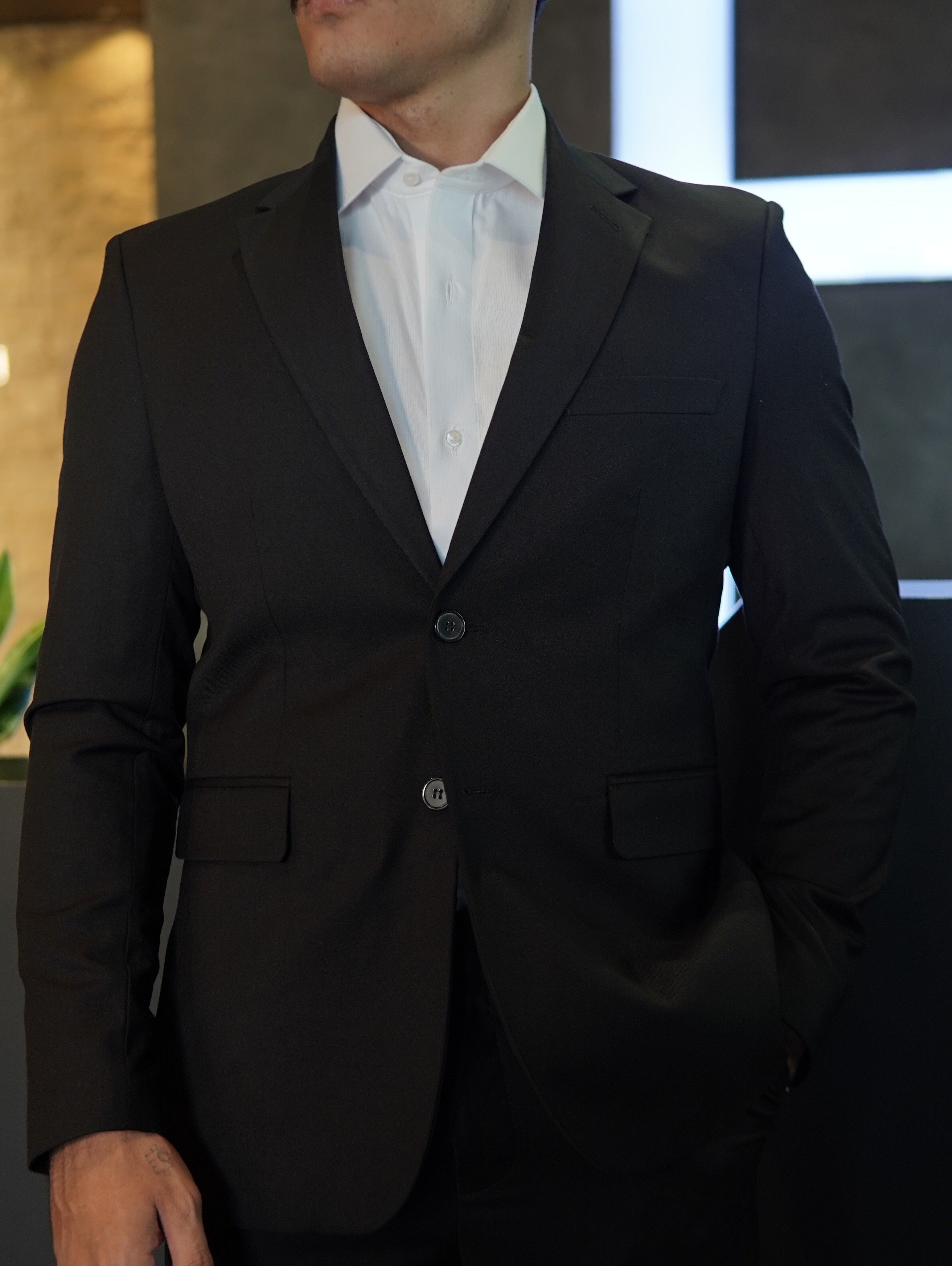 TRAJE SLIM 2 BOTÕES VISCOLINHO FATIOTA PRETO