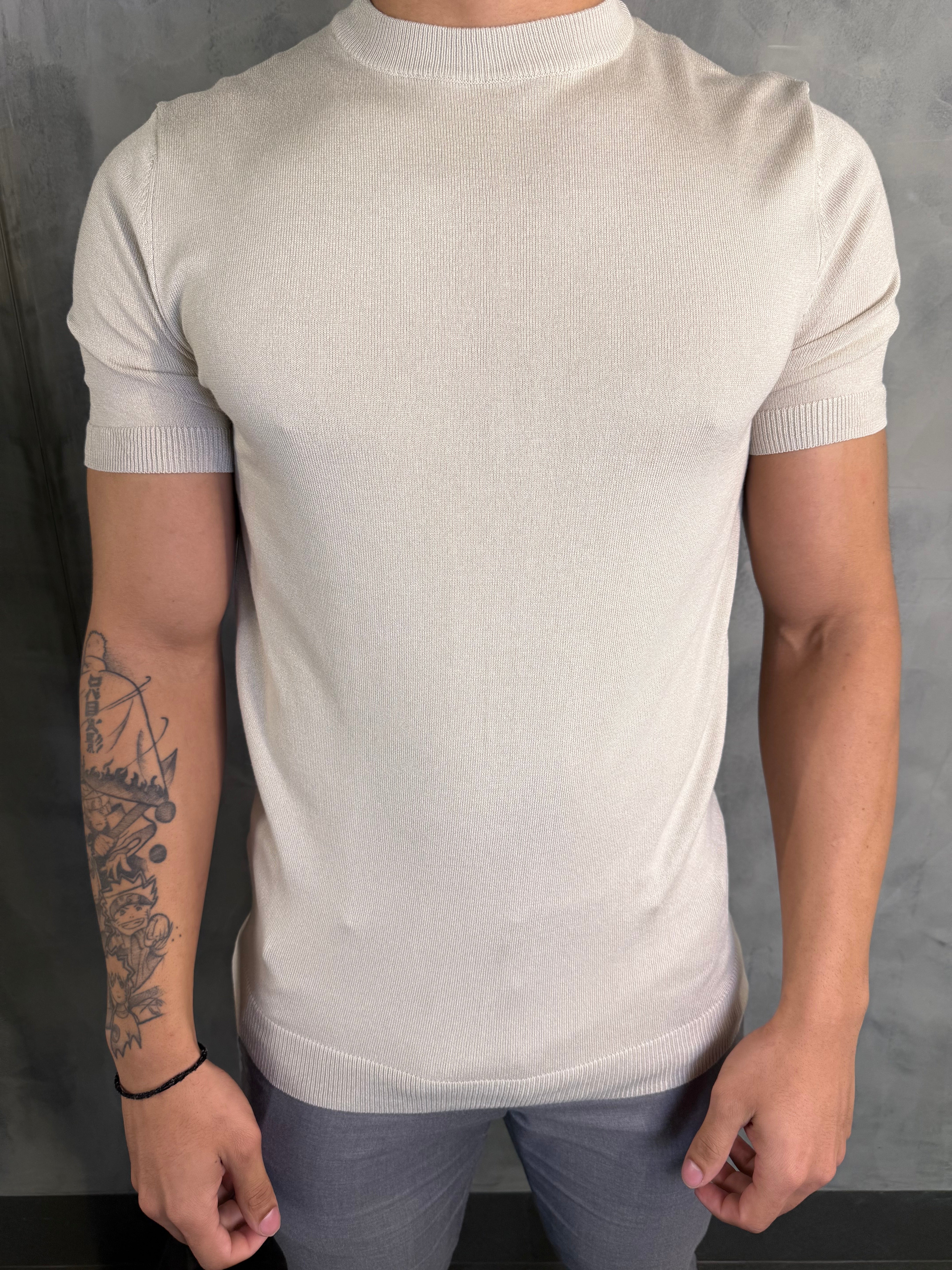 CAMISETA GOLA ALTA TRICOT PONTO H