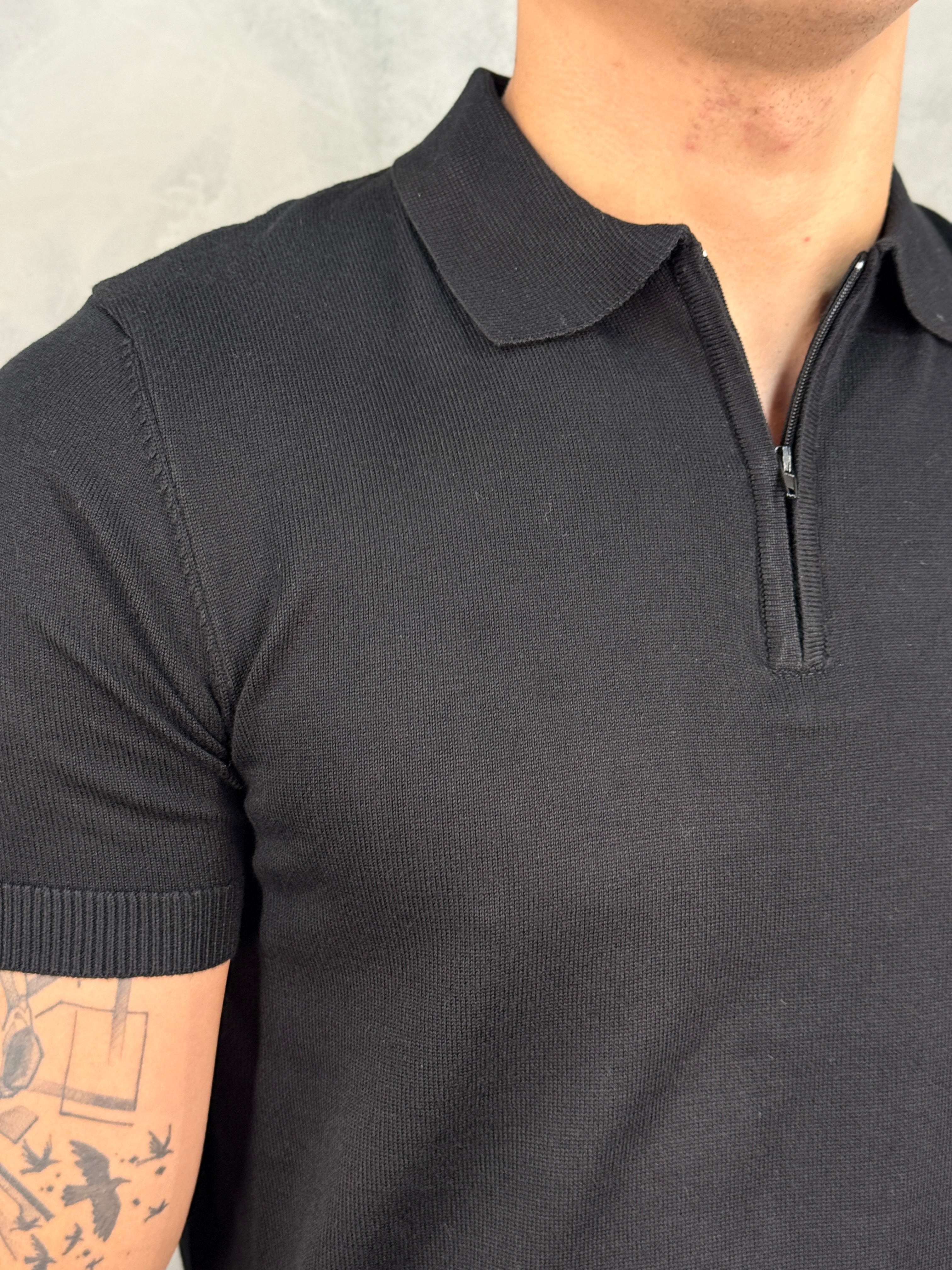 POLO TRICOT GOLA ZIPER PONTO H