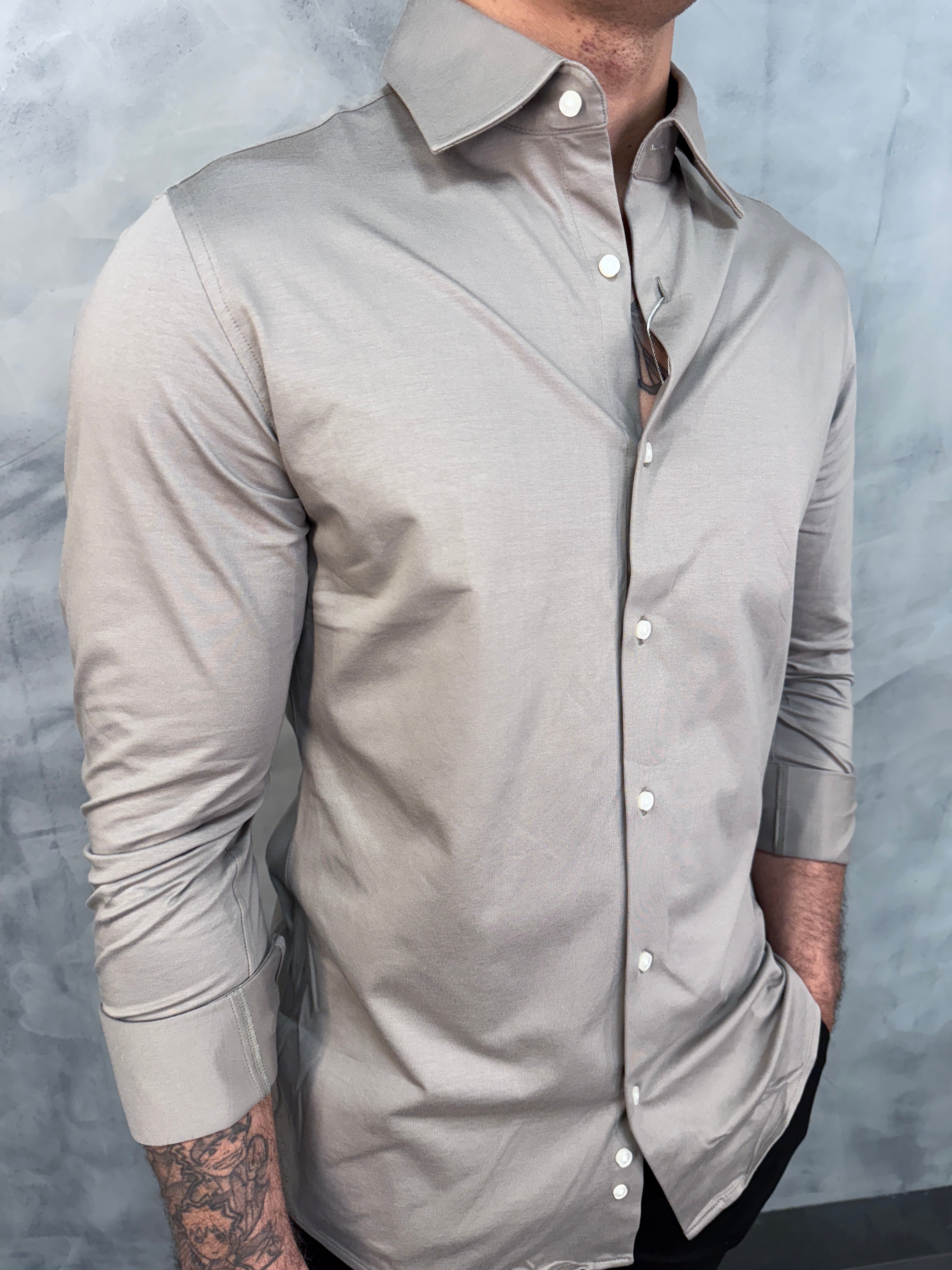 CAMISA M/L COTTON ZAFFERANO KHAKI
