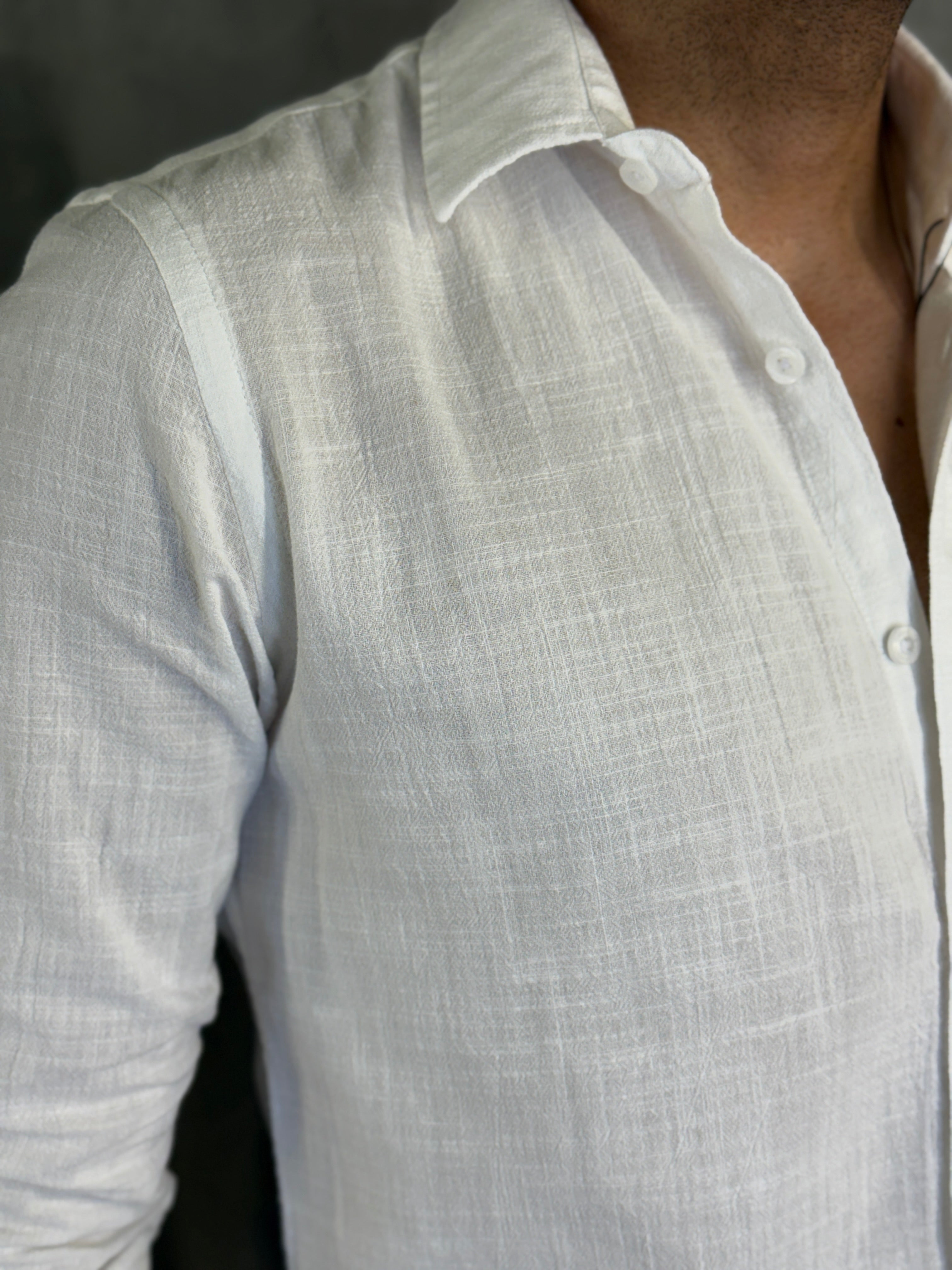 CAMISA M/L CASUAL FLAME COTTON PACIFIC KINGEJOE OFF WHITE