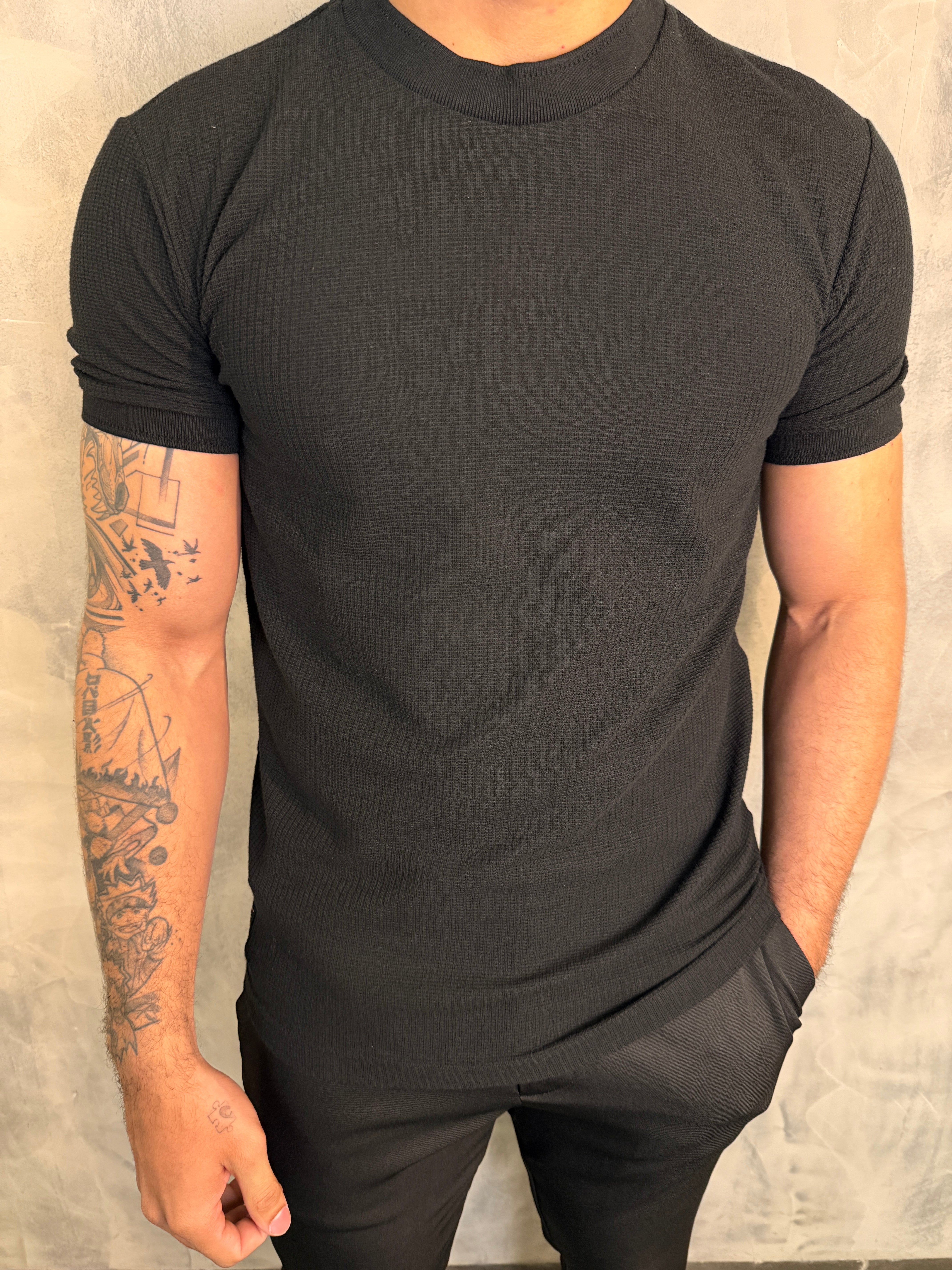 CAMISETA TEXTURA TRICOT SPORT KINGEJOE PRETO