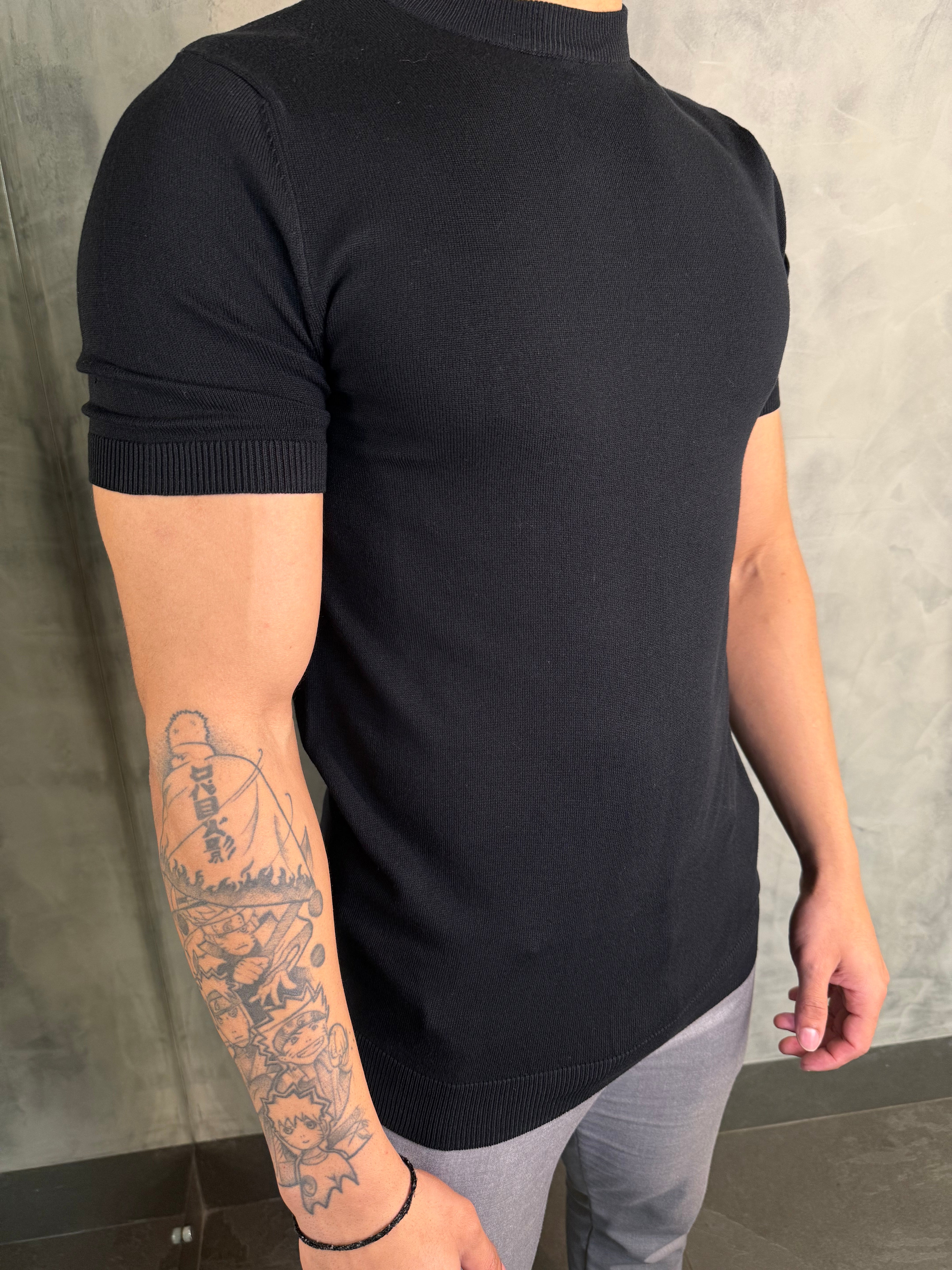 CAMISETA GOLA ALTA TRICOT PONTO H