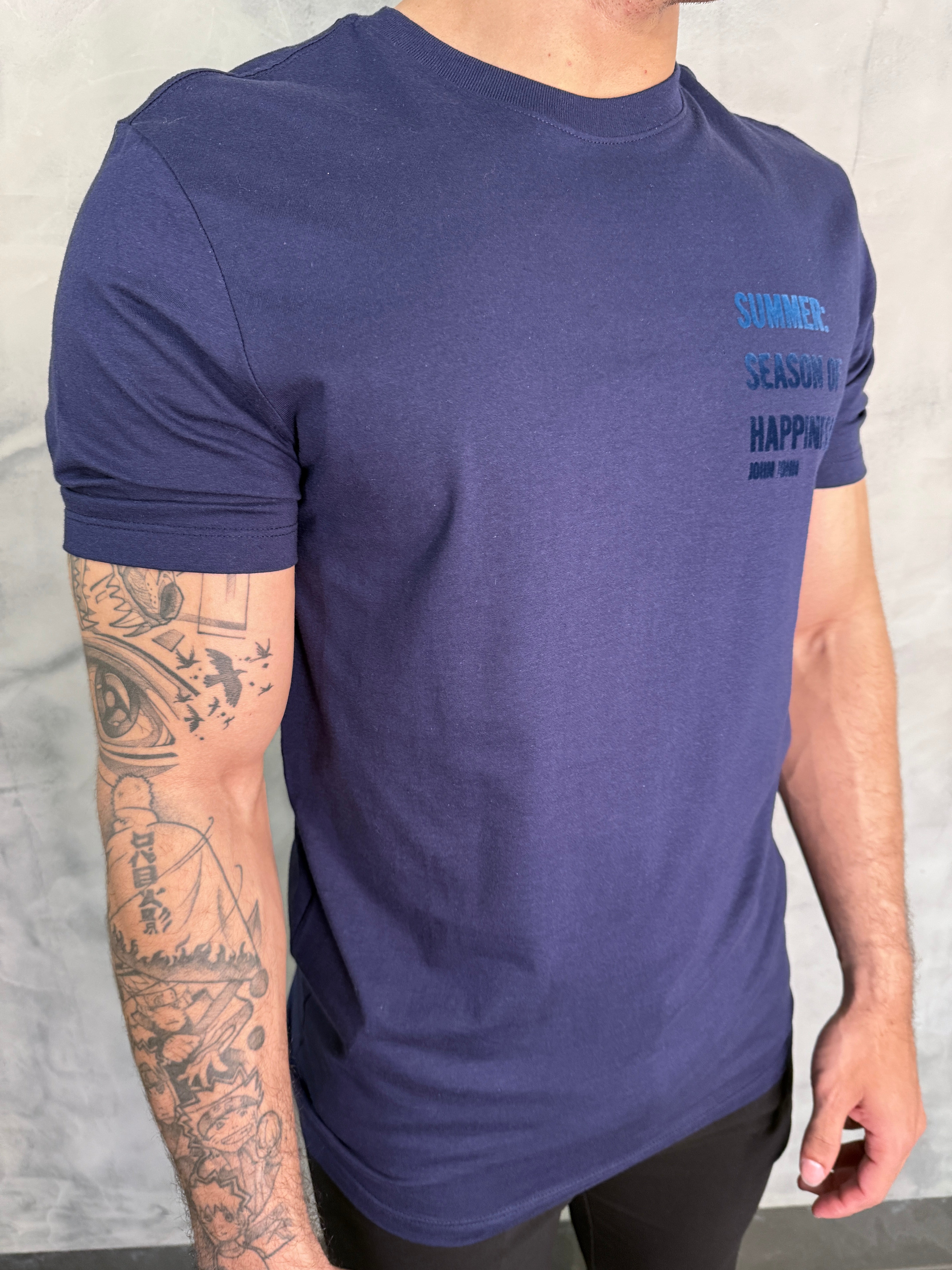 T SHIRT RG SUMMER HAPPINESS JOHN JOHN AZUL MARINHO