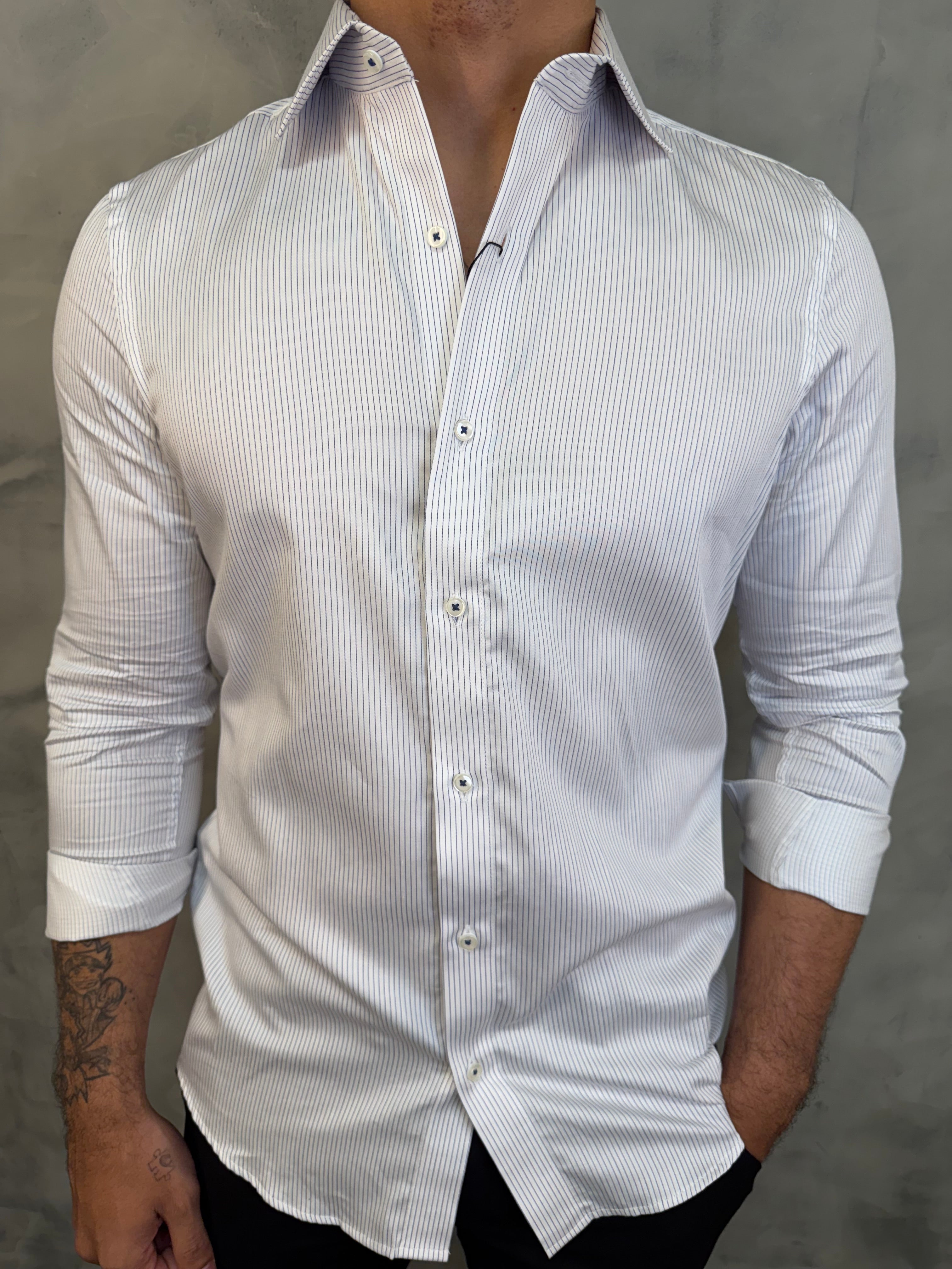 CAMISA M/L RIVIERA LISTRAS ARMIATHO AZUL