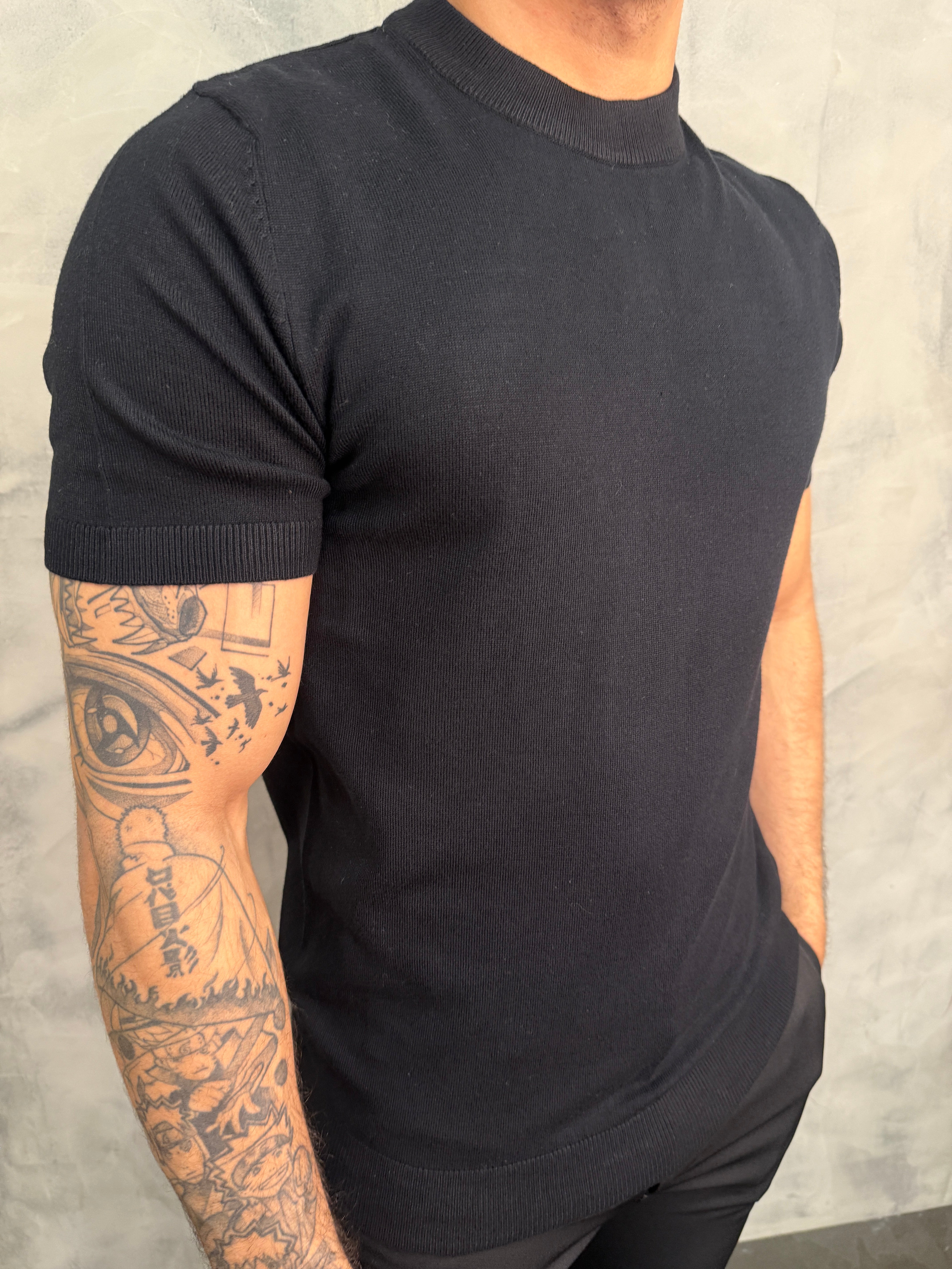 CAMISETA GOLA ALTA TRICOT PONTO H