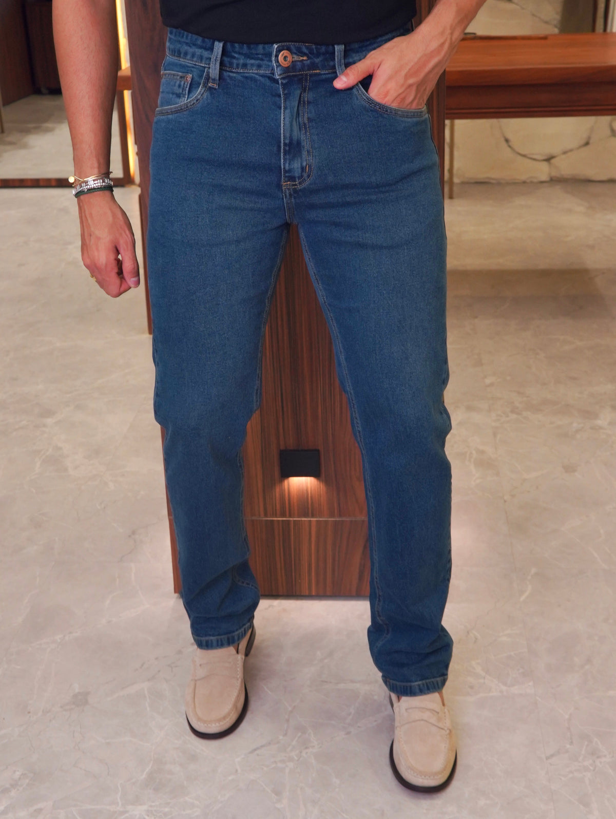 CALÇA JEANS SLIM JQR JEANS MÉDIO